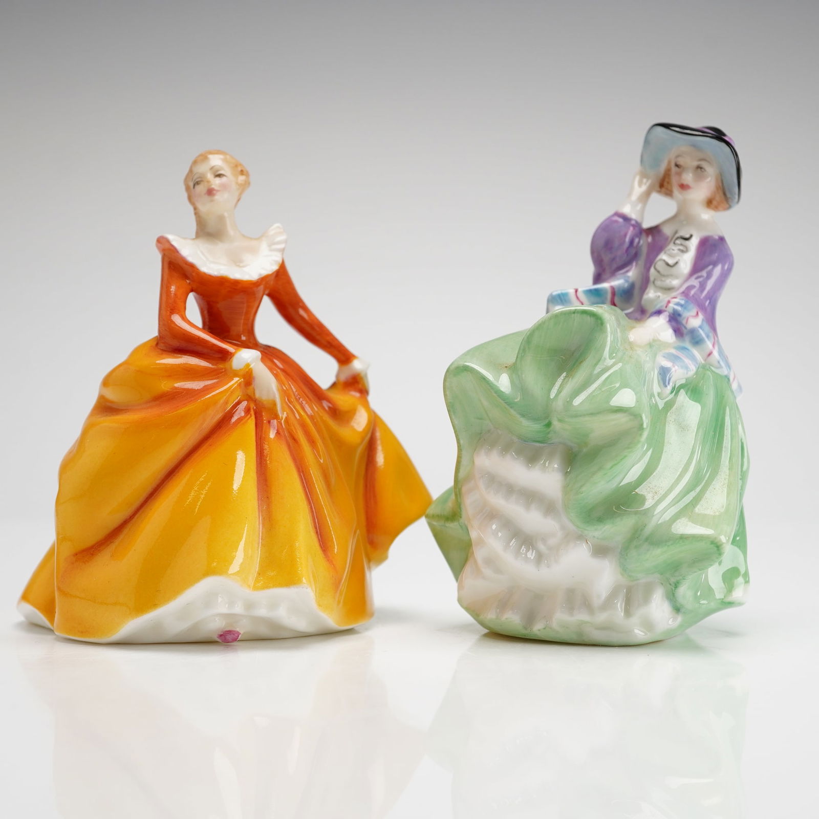 Two Royal Doulton Mini Figurines, Top of the Hill HN2126 & Fragrance HN3220 (1 of 3)