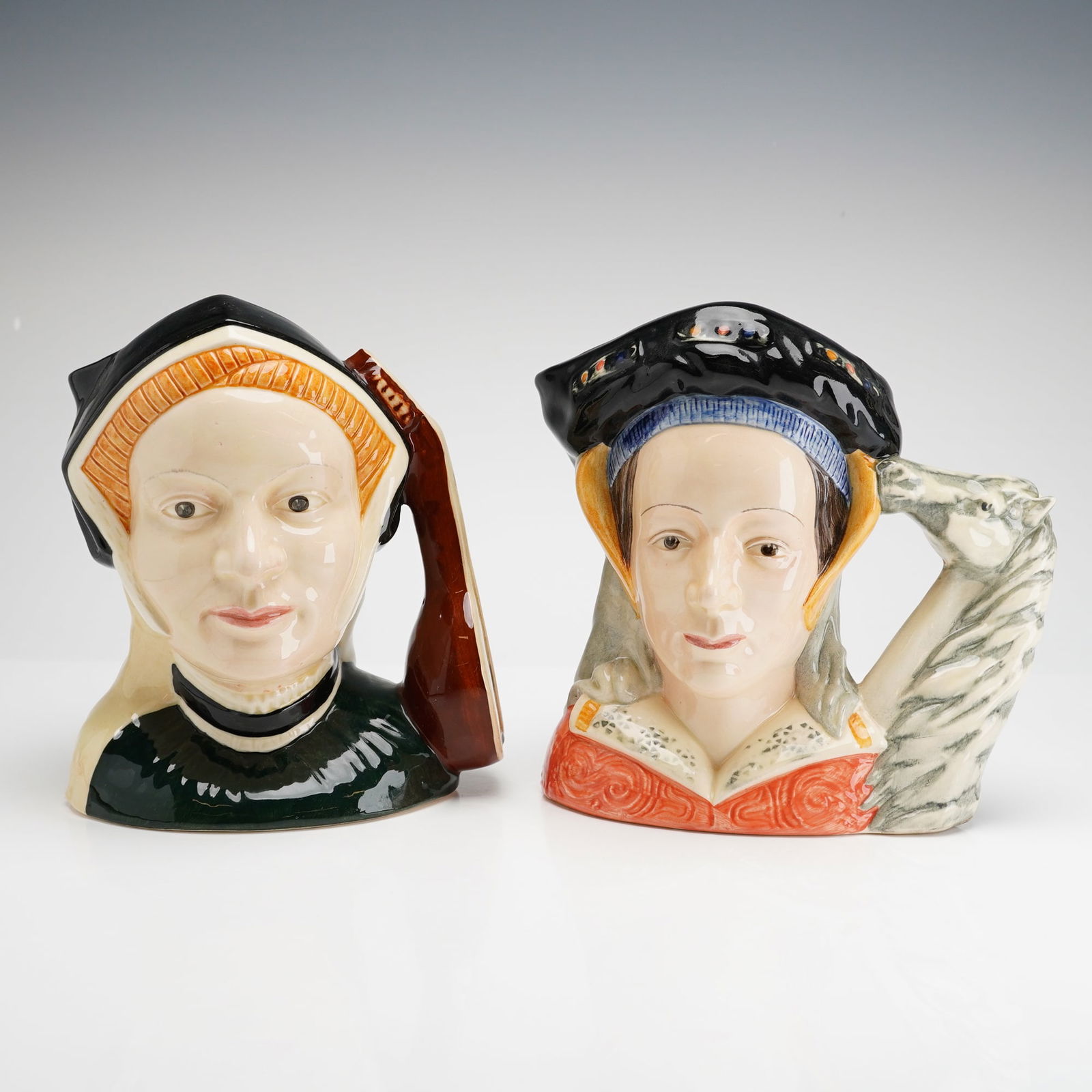 2pc of Royal Doulton Character Jugs, Jane Seymour and Anne of Cleves D6653 (1 of 3)
