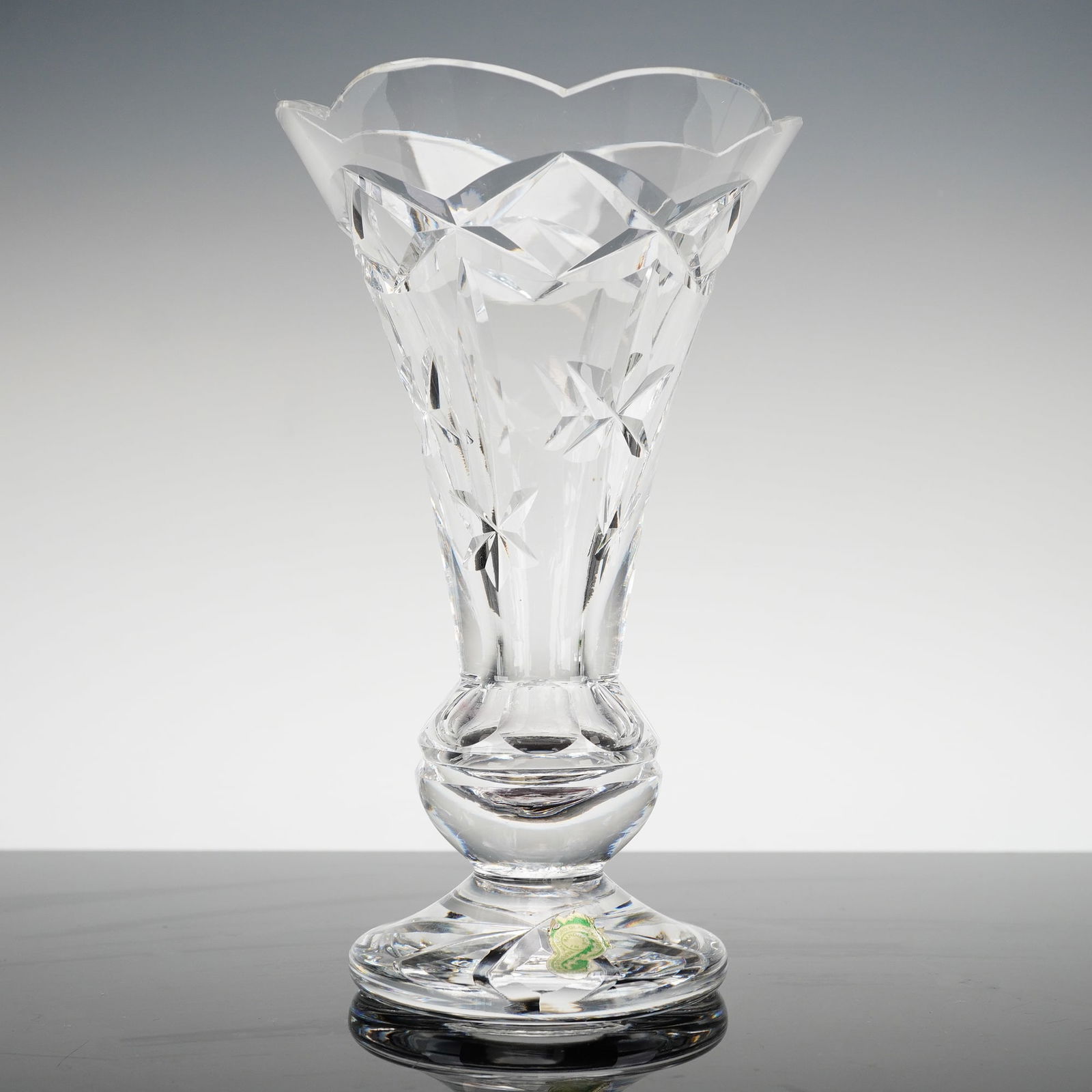 Waterford Crystal Footed Vase with Scalloped Rim (1 of 5)