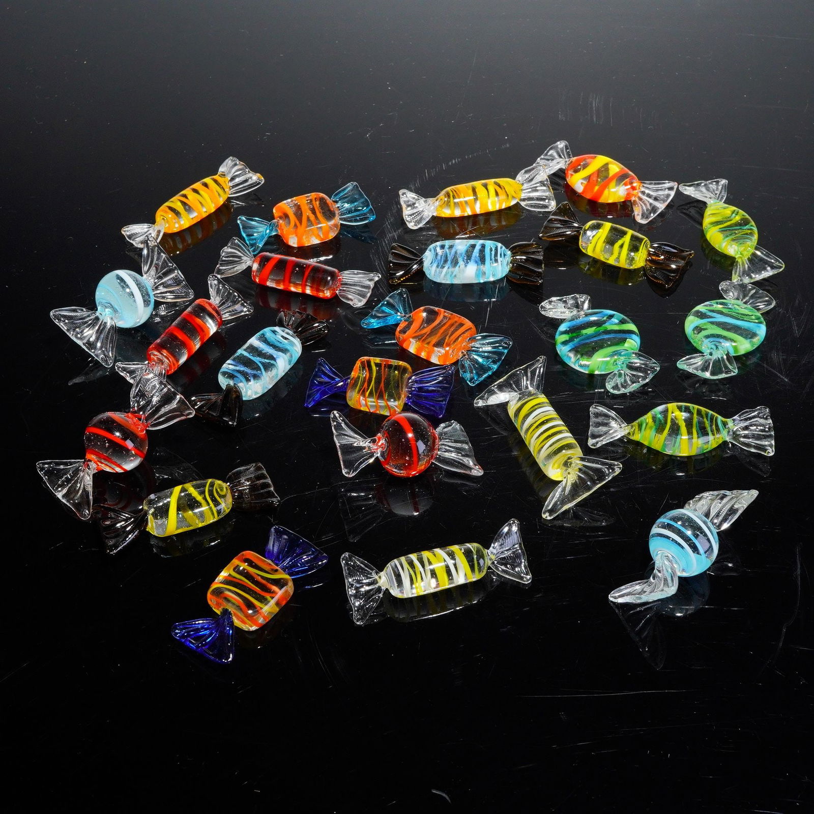 23pc Hand Blown Art Glass Wrapped Candies (1 of 4)