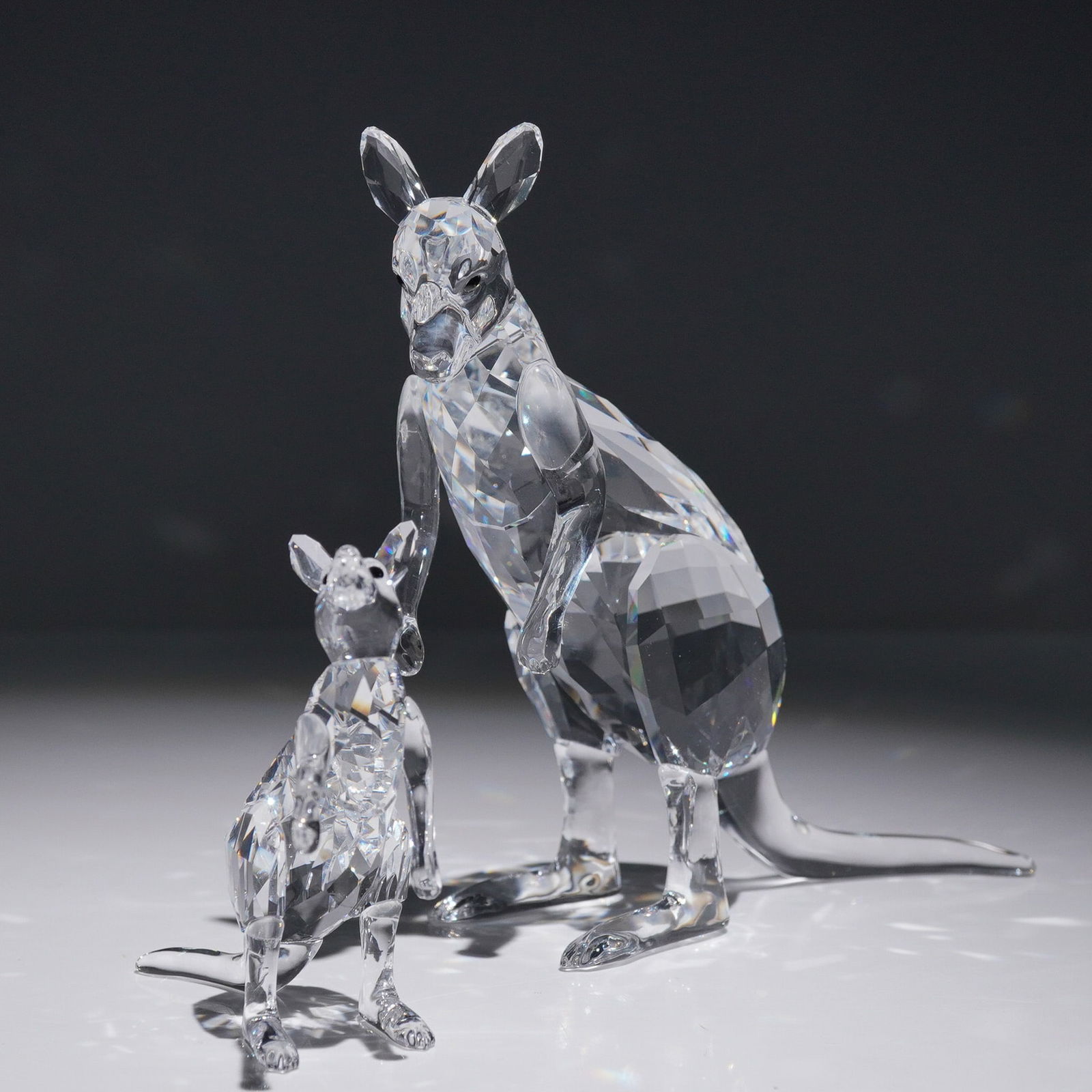 Swarovski Crystal Figurines, Kangaroo Mother and Baby (1 of 5)