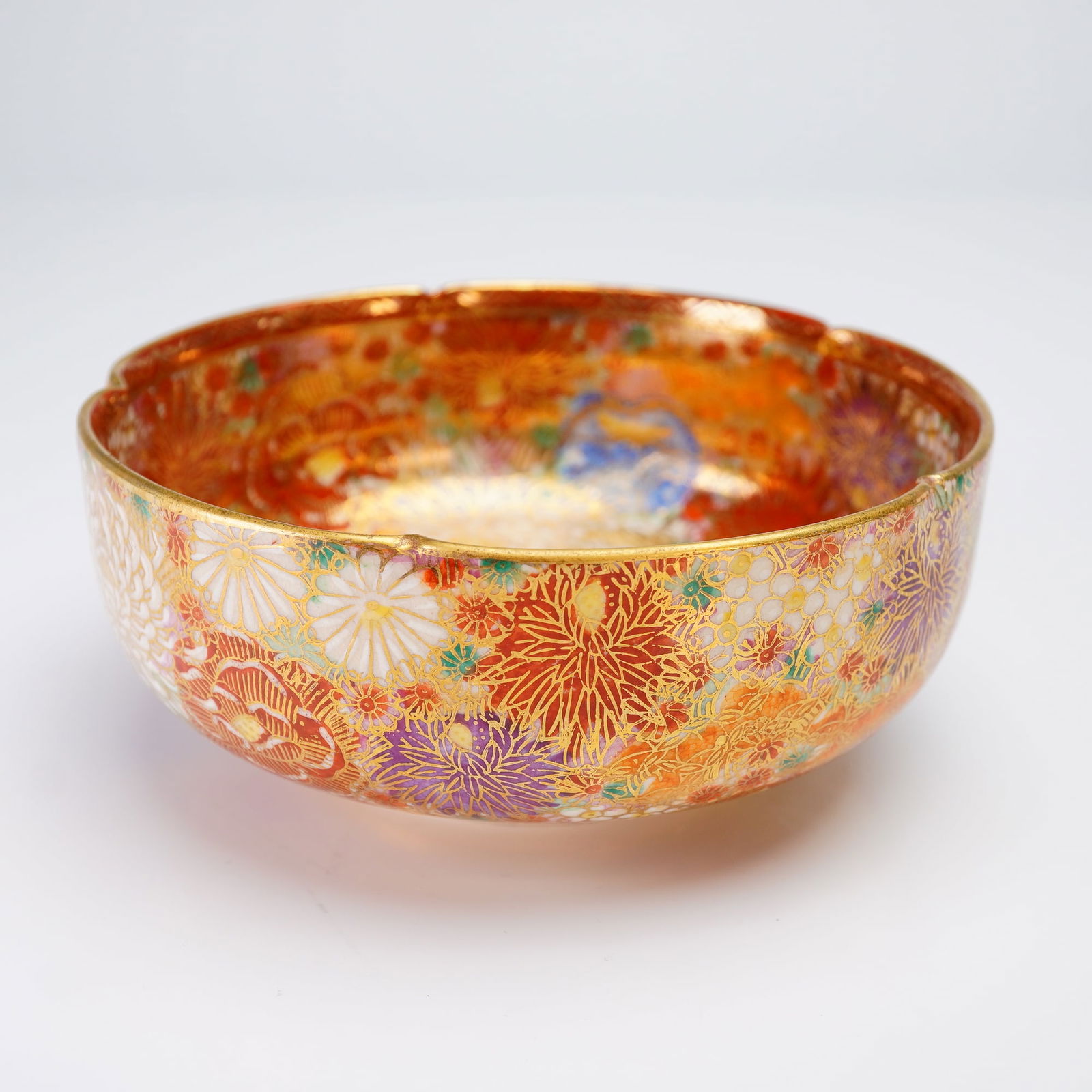 Japanese Gilt Satsuma Thousand Flowers Bowl (1 of 5)