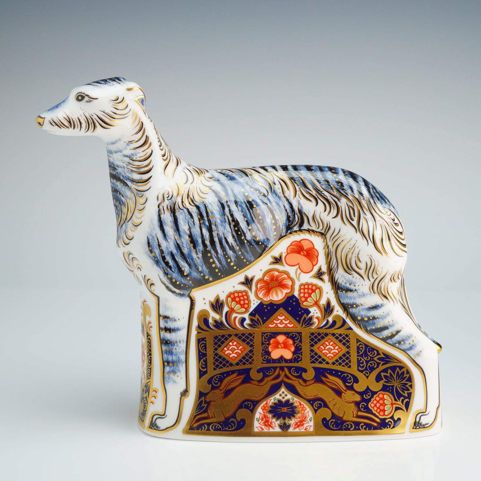 Royal Crown Derby Old Imari Solid Gold Band Lurcher Paperweight (1 of 4)