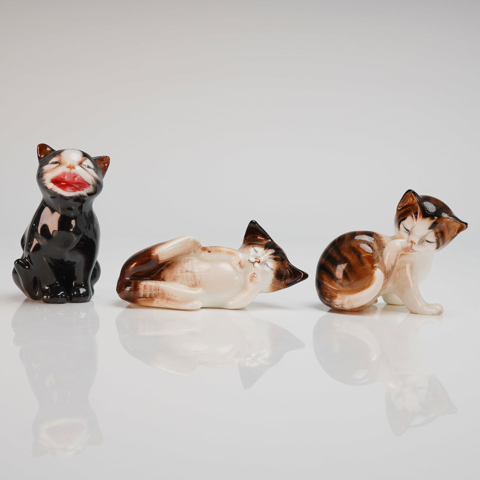 A Trio of Royal Doulton Bone China Kitten Figurines (1 of 2)