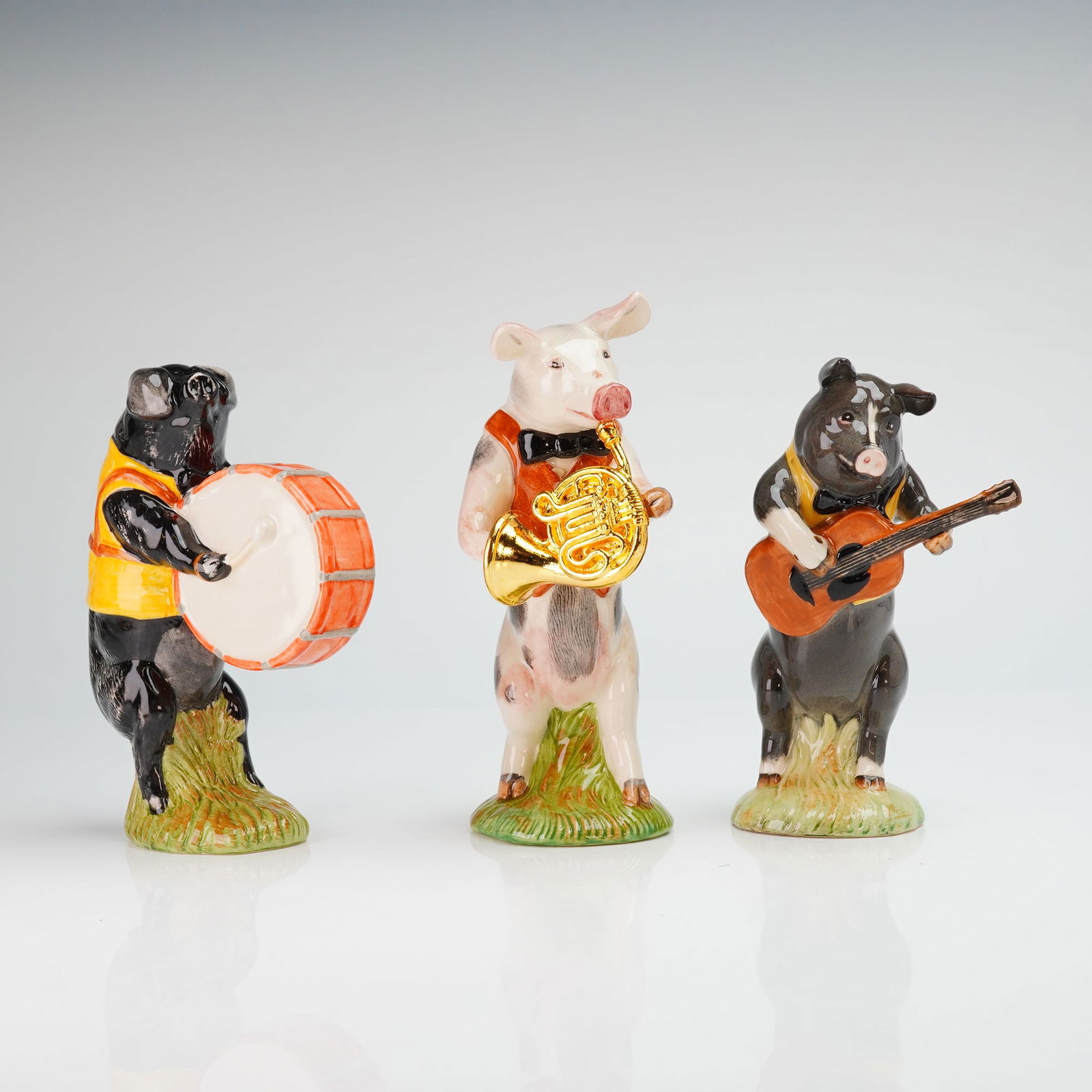 Set of Three Beswick Porcelain Figurines, Pig Promenade (1 of 4)