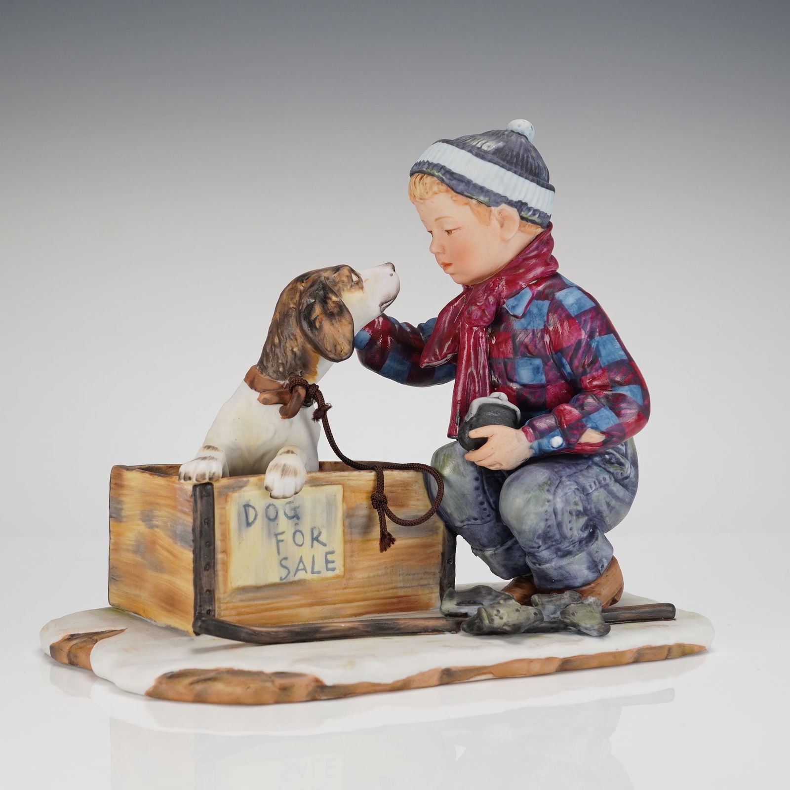 Gorham Norman Rockwell A Boy Meets His Dog Figurine (1 of 4)