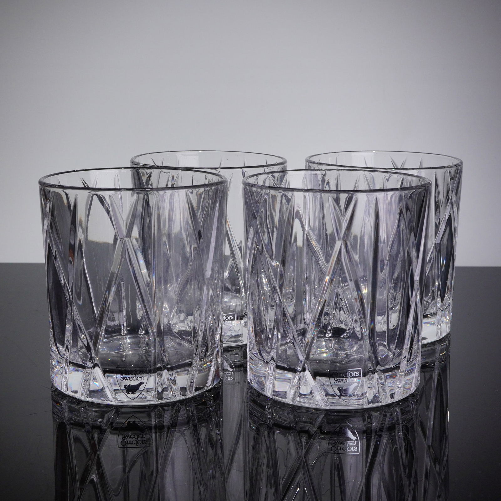 4 Orrefors City Crystal Old Fashioned Glasses with Original Box (1 of 5)