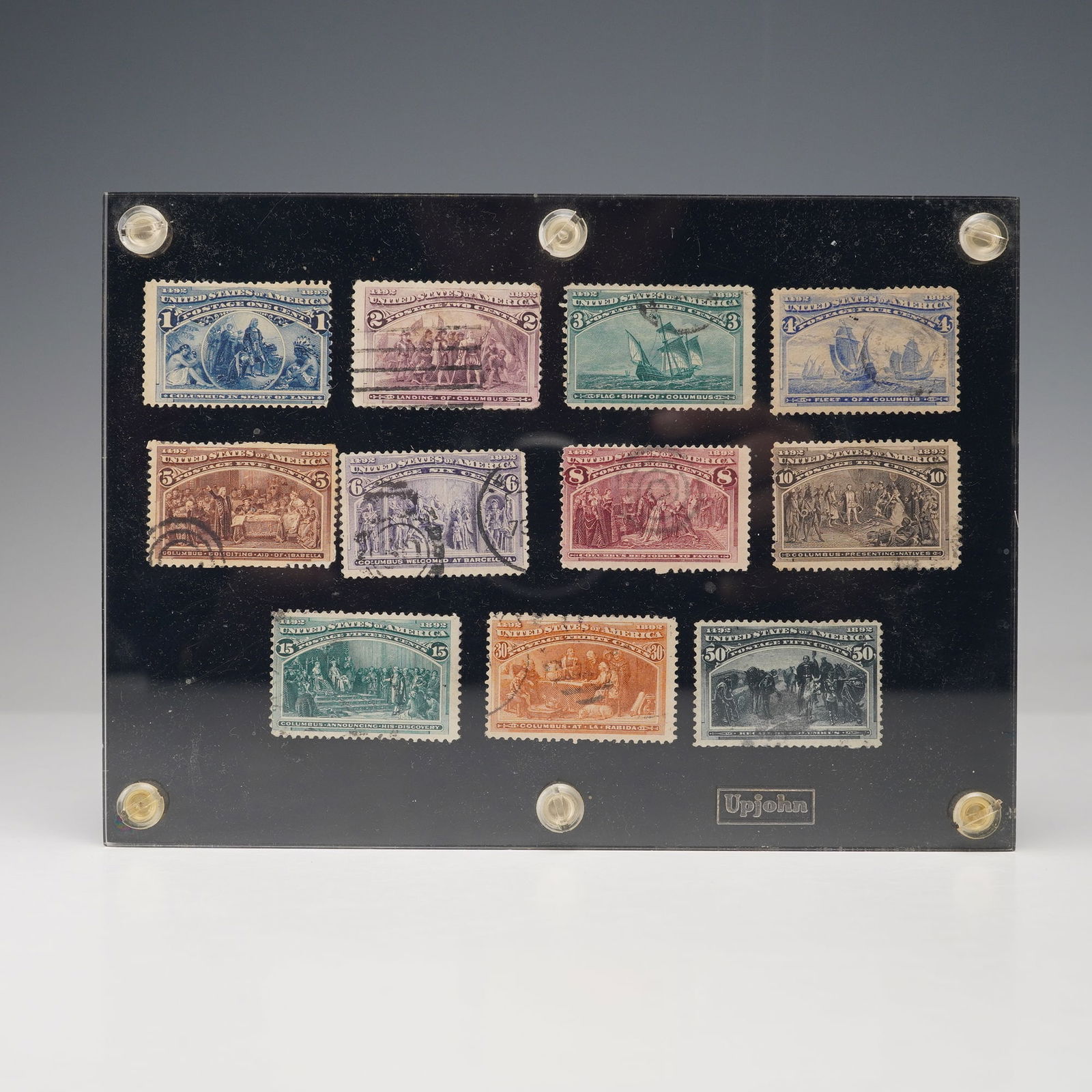 11pc 1893 Columbian Exposition Framed Stamp Set (1 of 5)