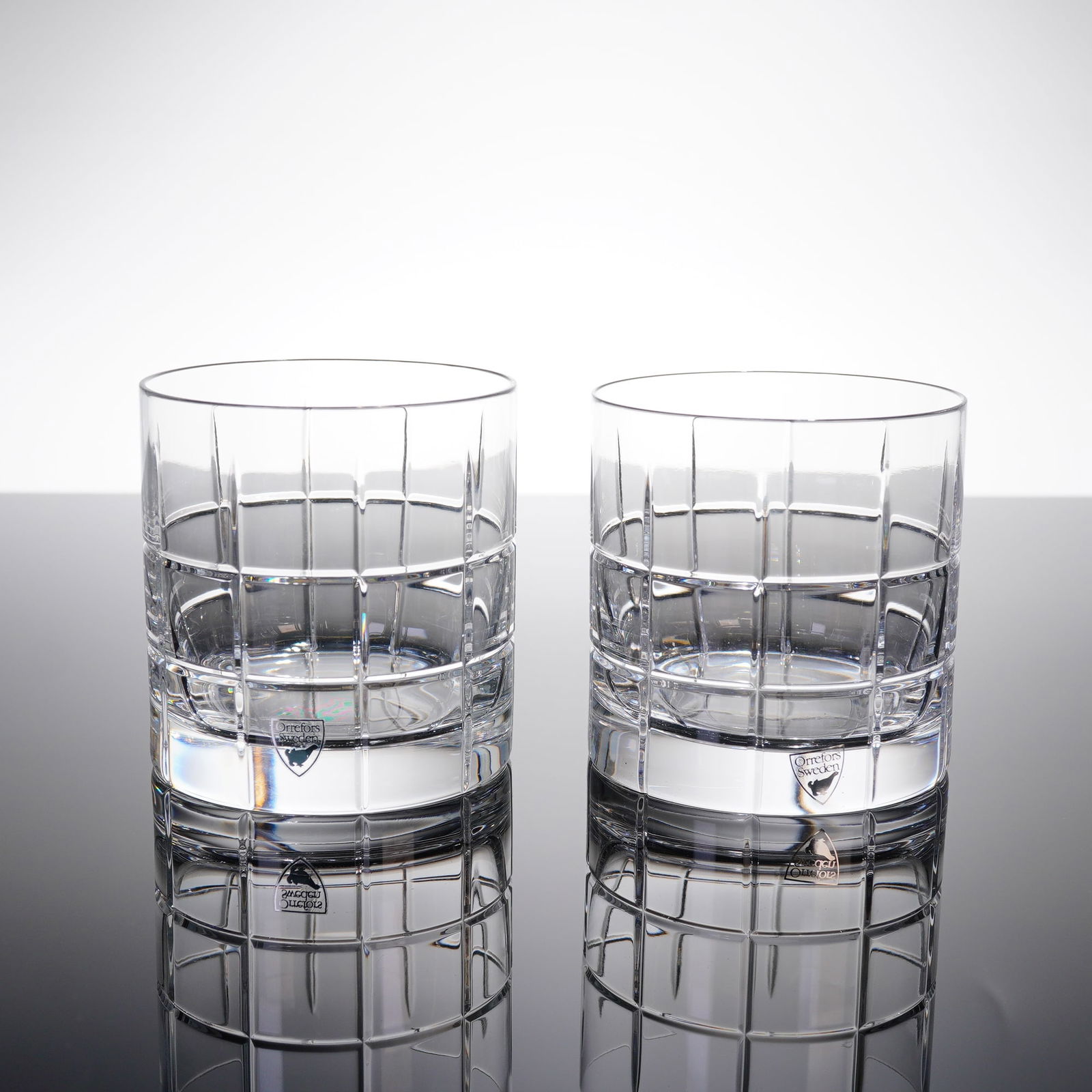 A Pair of Orrefors Street Double Old Fashioned Glasses (1 of 3)