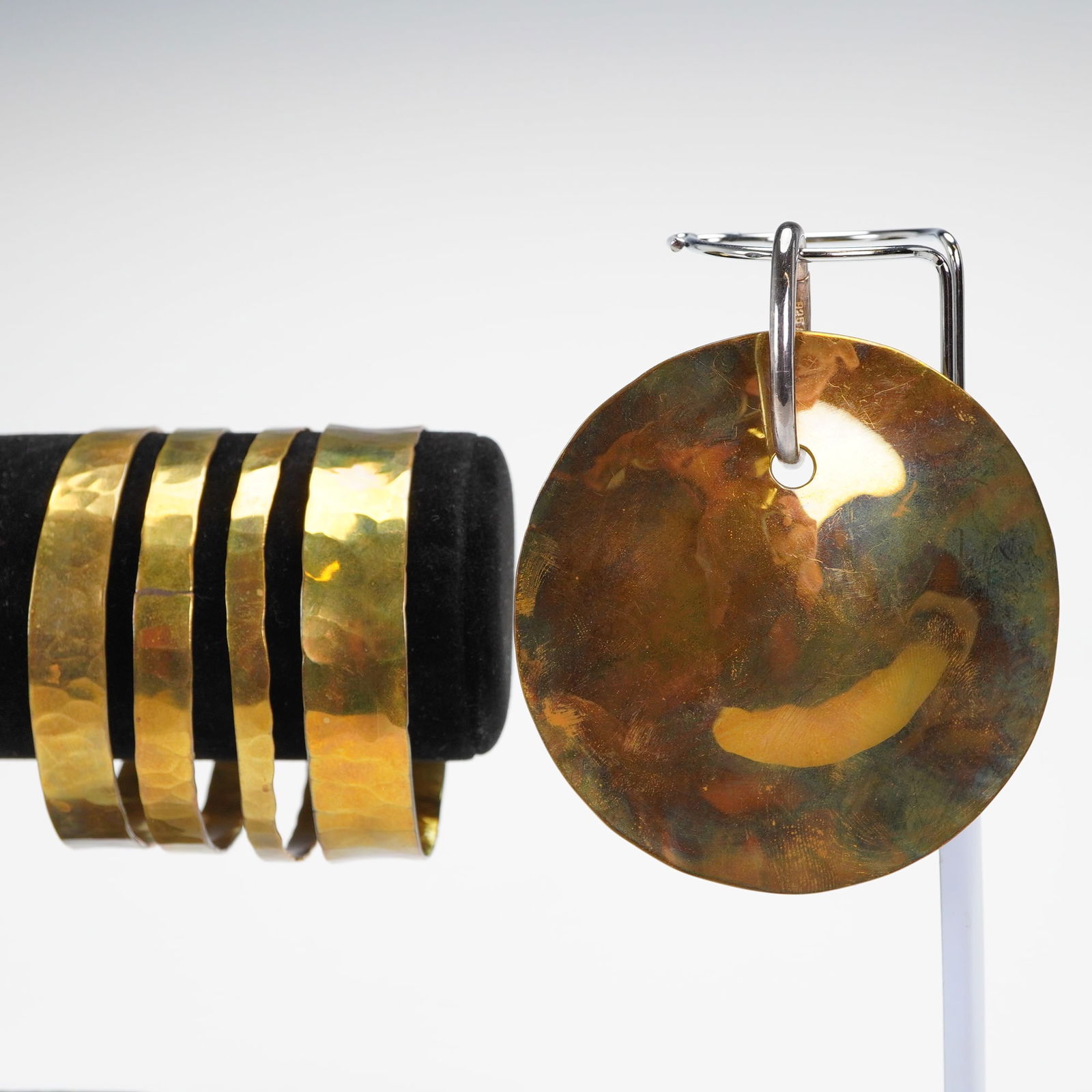 5pc RLM Studio Robert Lee Morris Modernist Disc Pendant & Bangles (1 of 4)