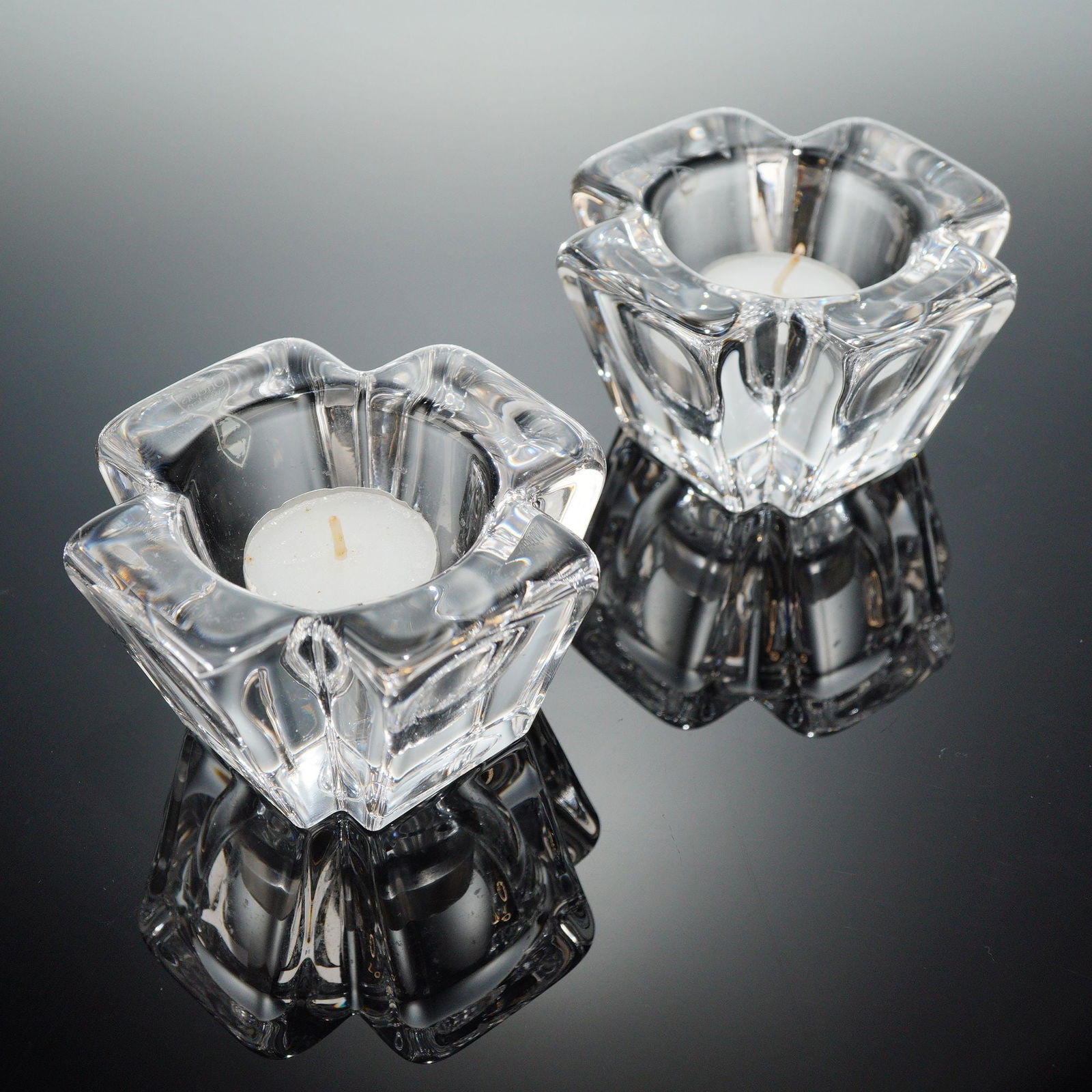 A Pair of Orrefors MAX Crystal Votive Candle Holders (1 of 6)