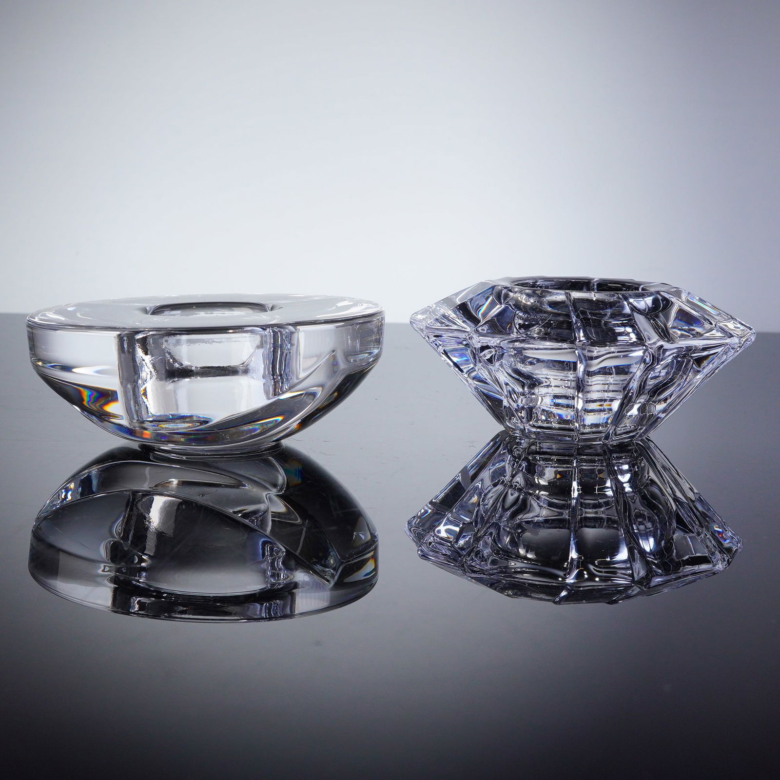 2pc Orrefors Crystal Votive Candle Holders (1 of 5)