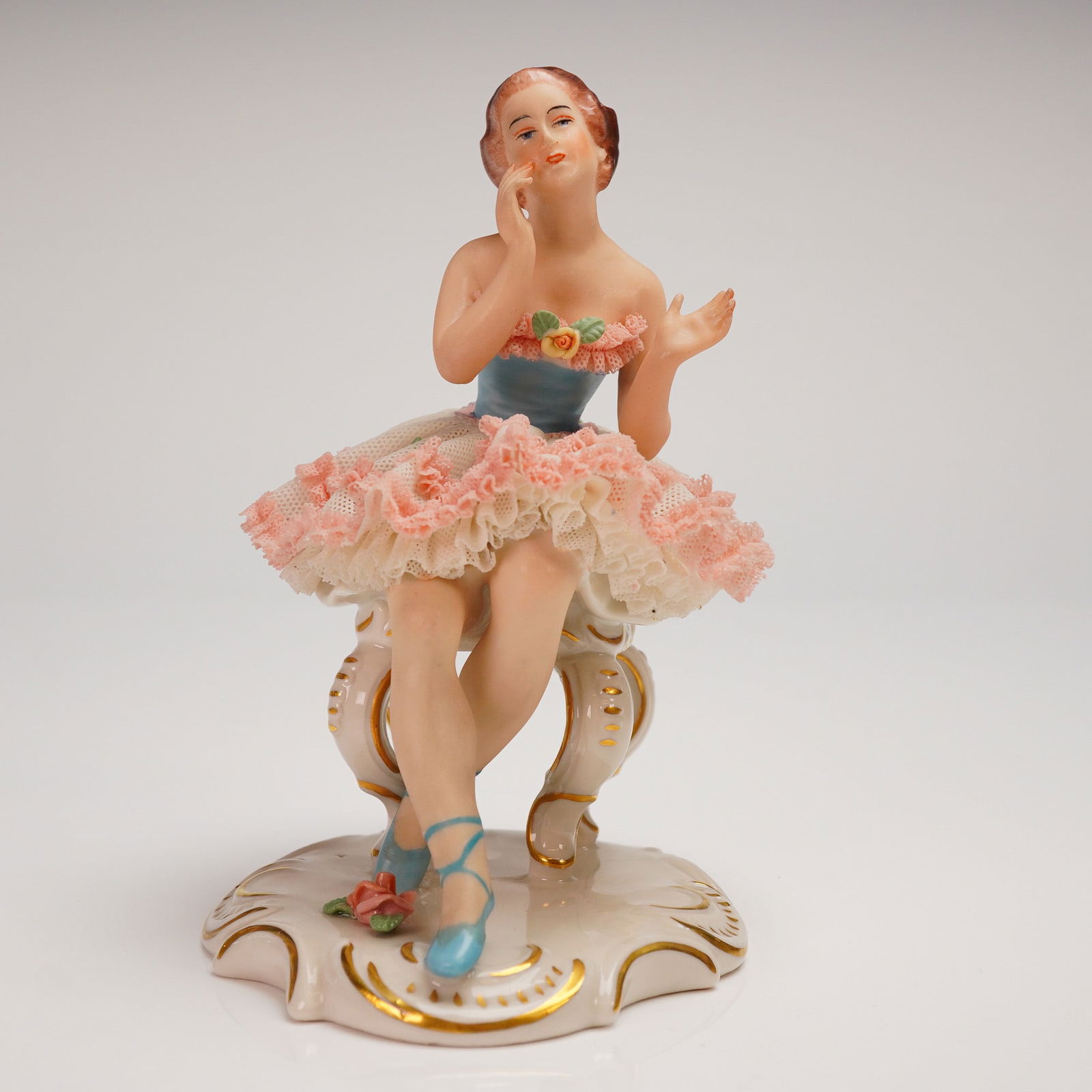 Volkstedt Dresden Porcelain Lace Ballerina Figurine (1 of 3)