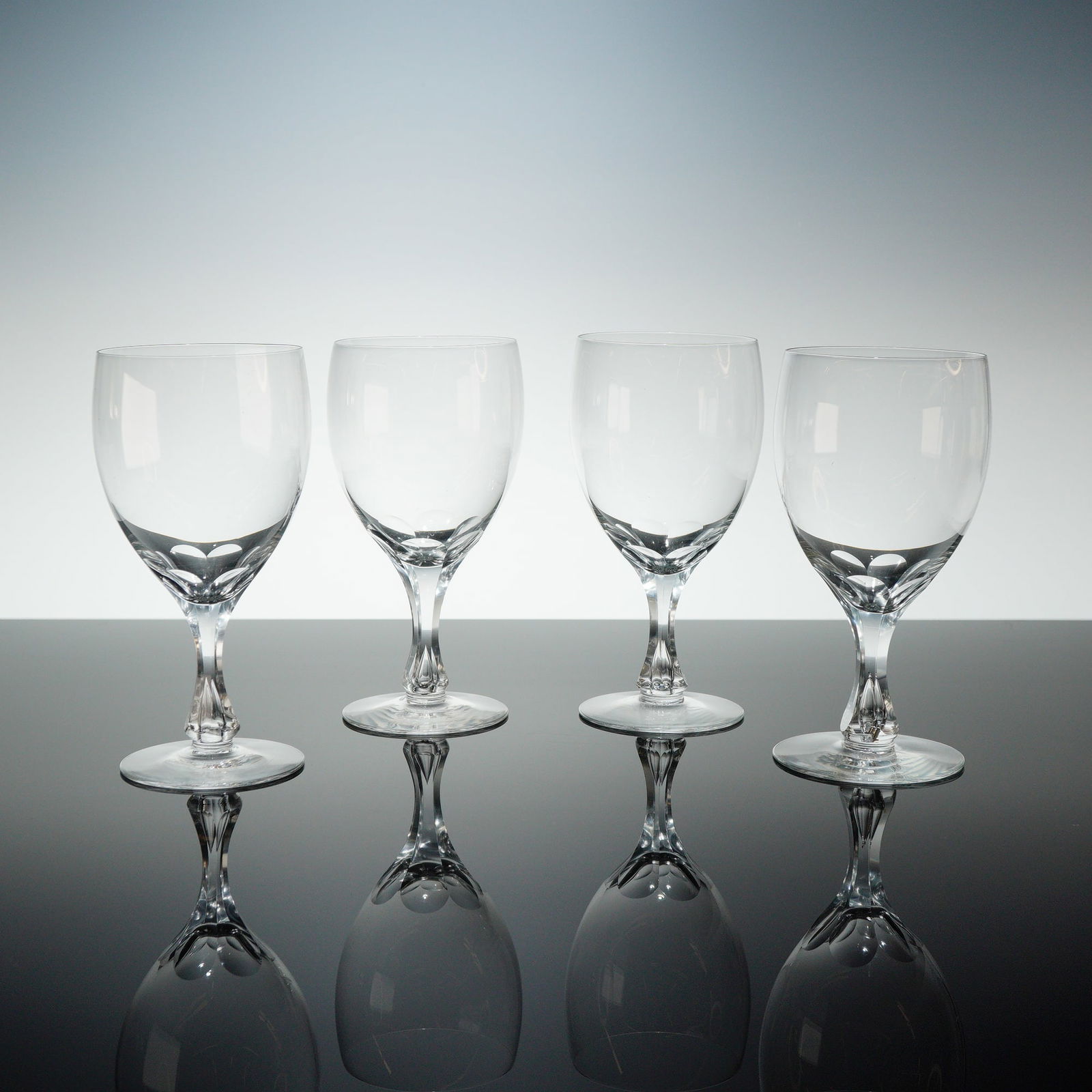 Set of Four Orrefors Crystal Coronation Wine Goblets (1 of 3)