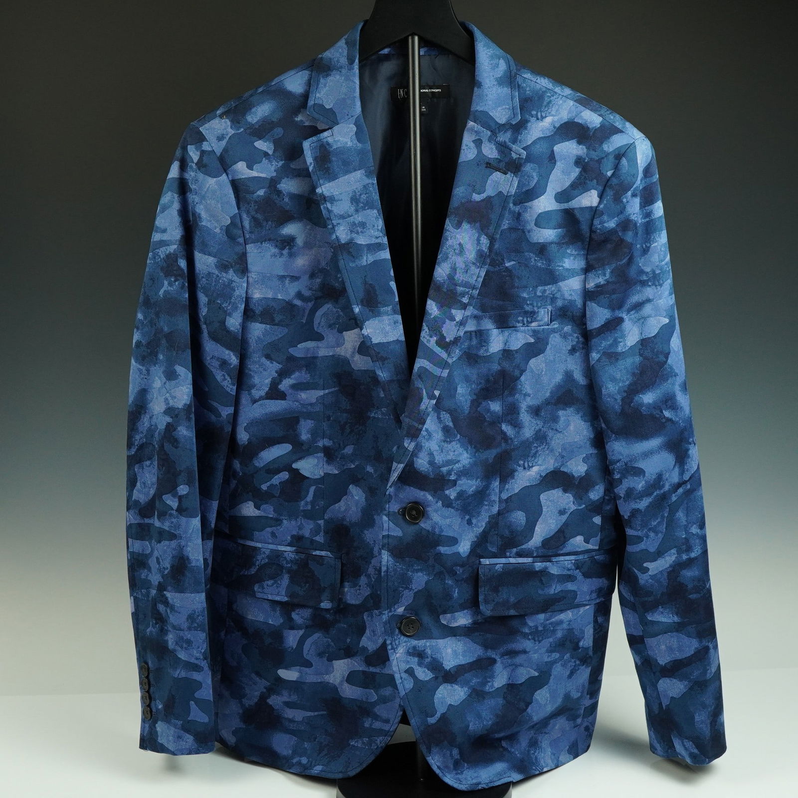 INC Slim Fit Blue Camo Blazer (1 of 7)