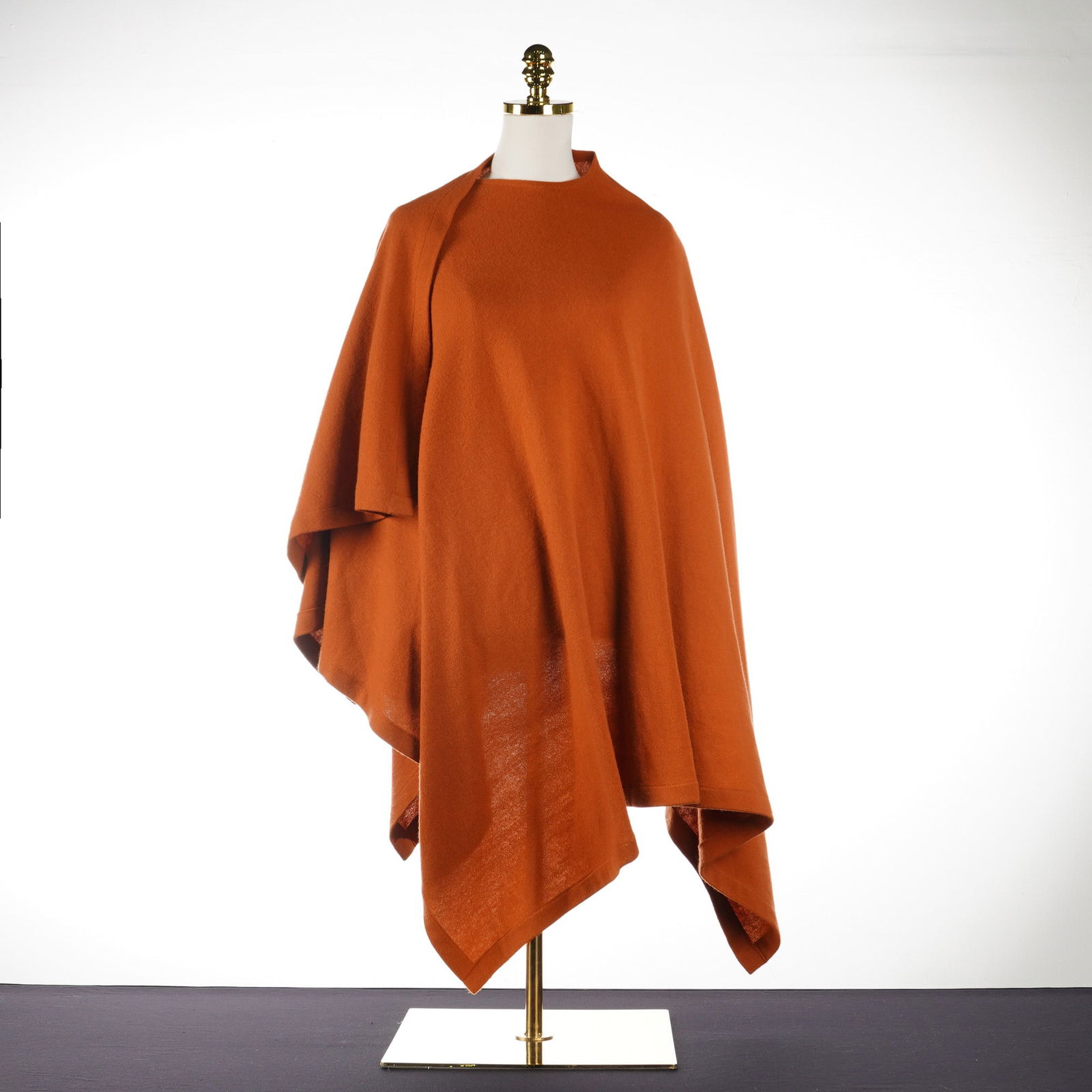 Isabelle 100% Cashmere Sienna Orange Oversize Shawl / Cape (1 of 2)