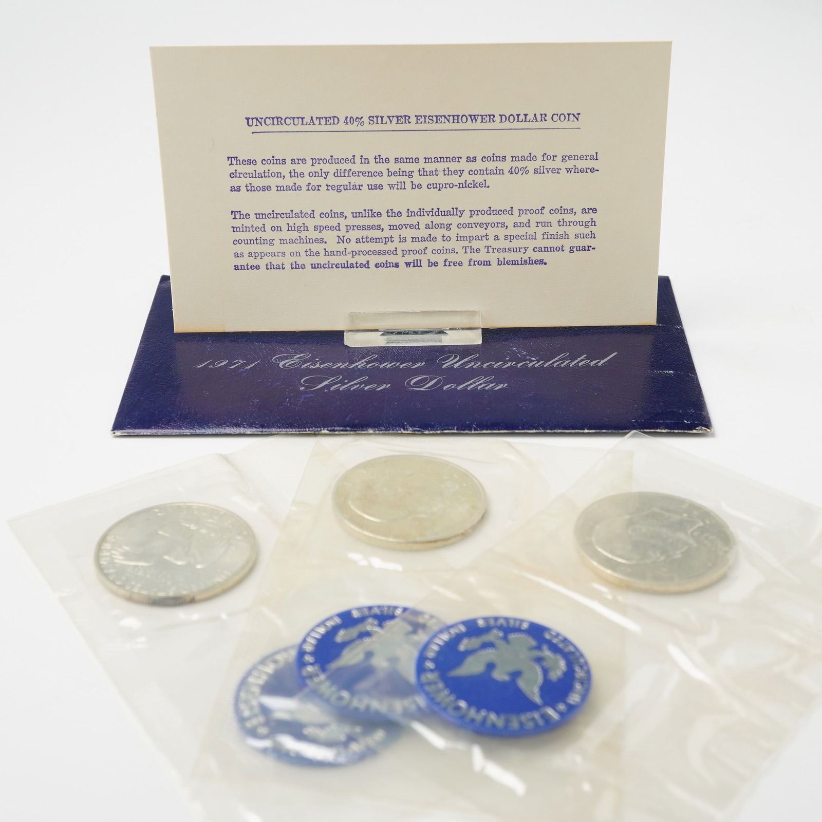 3pc 1971 Eisenhower Uncirculated Silver Dollars (1 of 4)