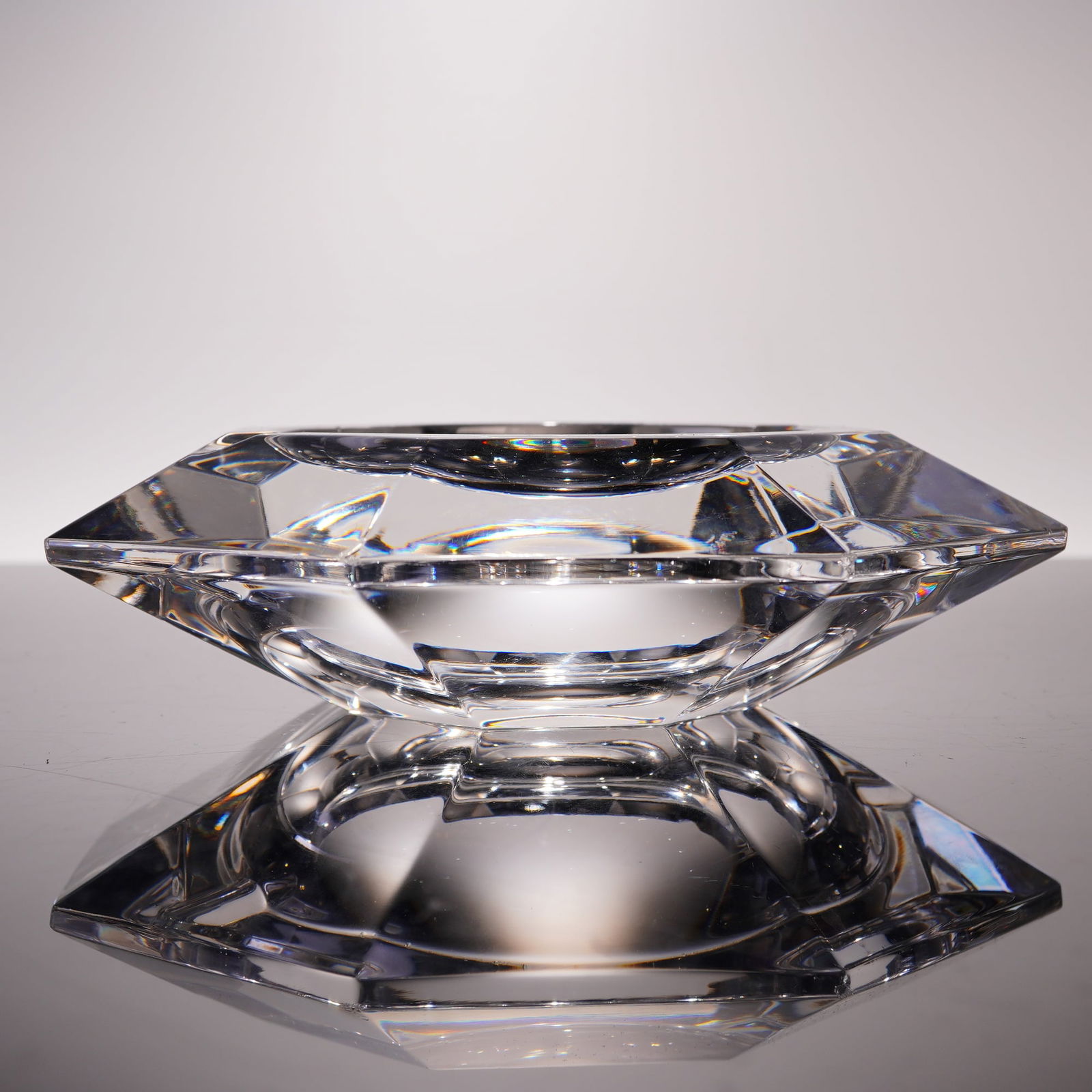 Val St. Lambert Octagonal Faceted Crystal Ashtray (1 of 5)