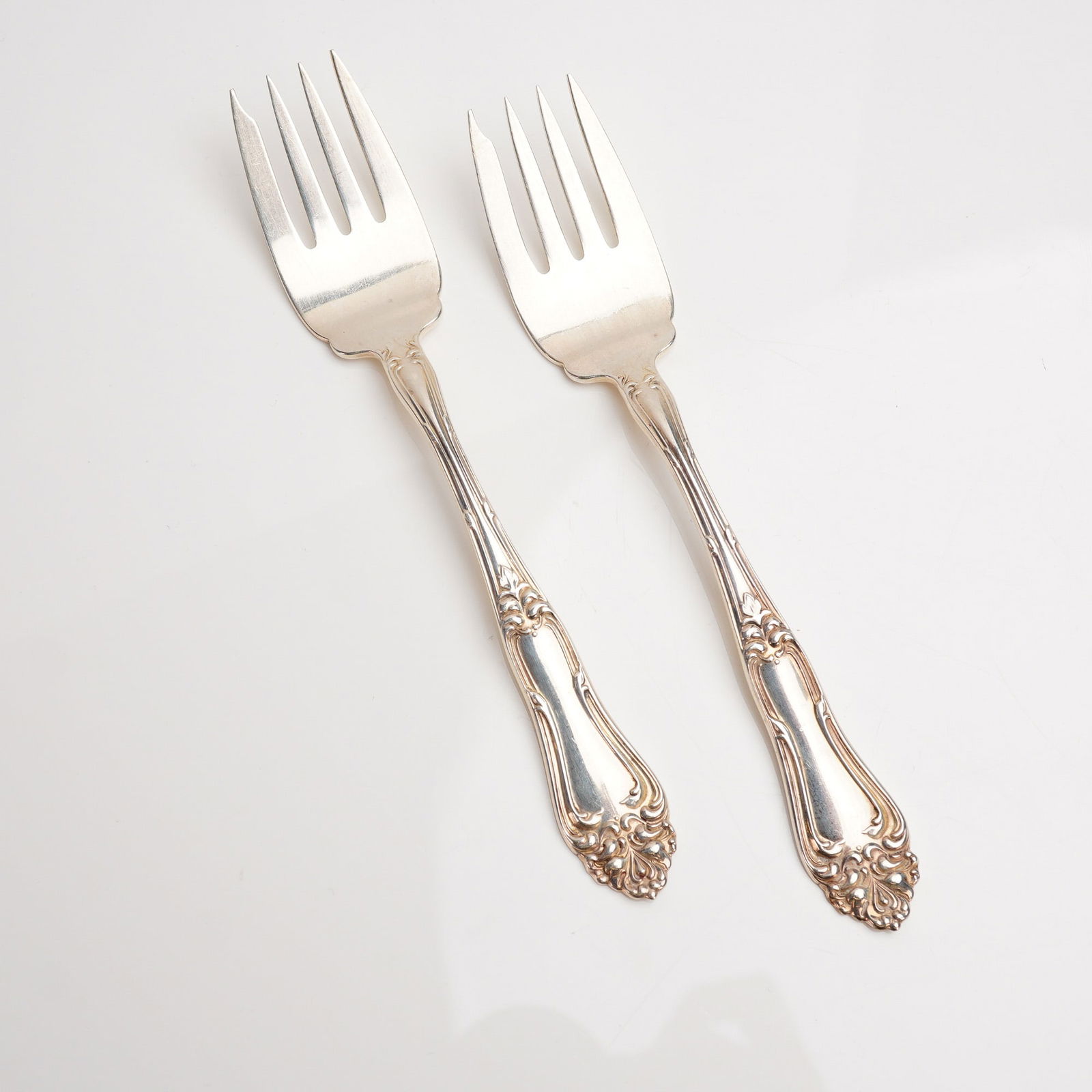A Pair of Amston Sterling Silver Rococo Revival Personal Salad Forks (1 of 5)