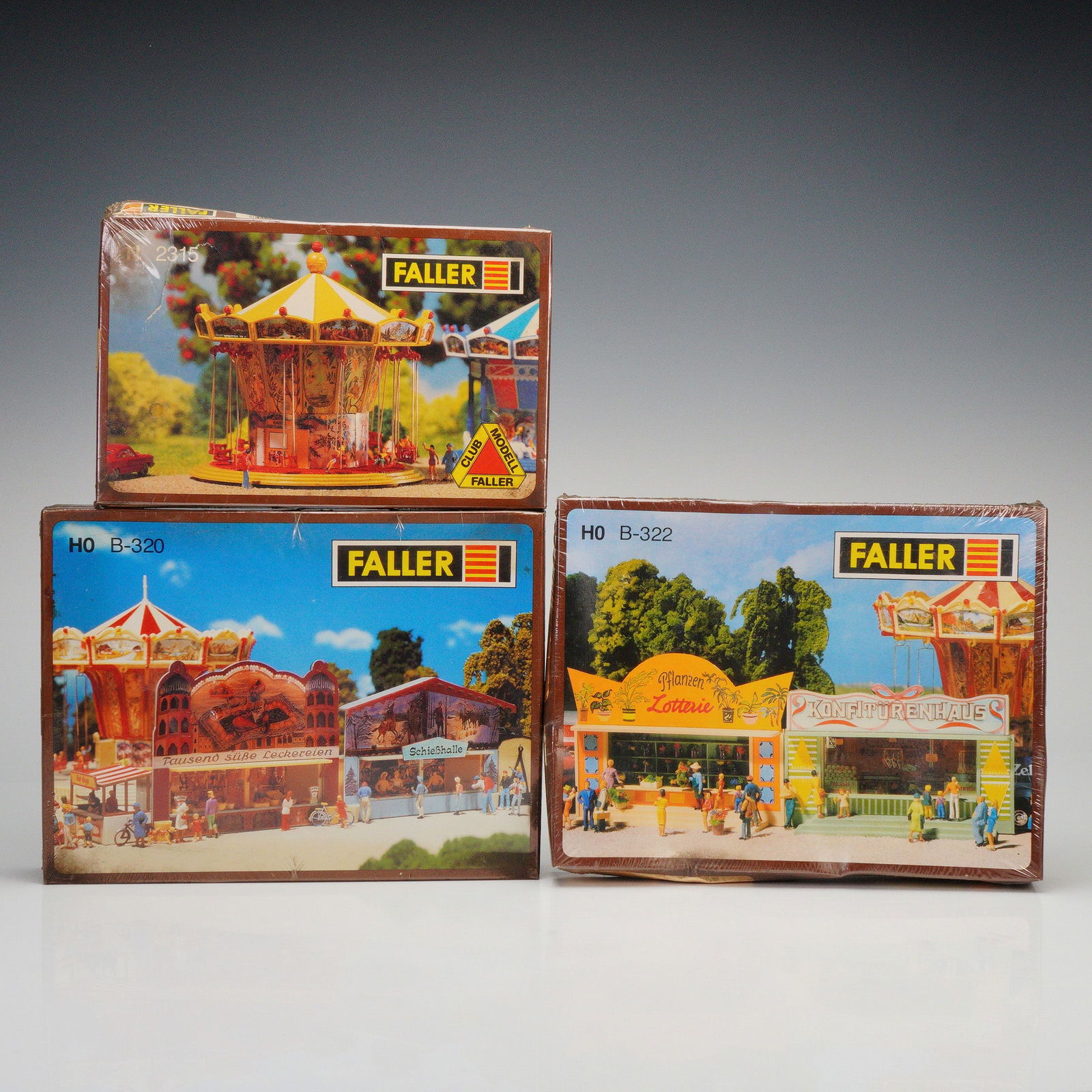 Drei FALLER HO Modellbausatze Kirmesattraktionen Fabrikversiegelt (1 of 5)