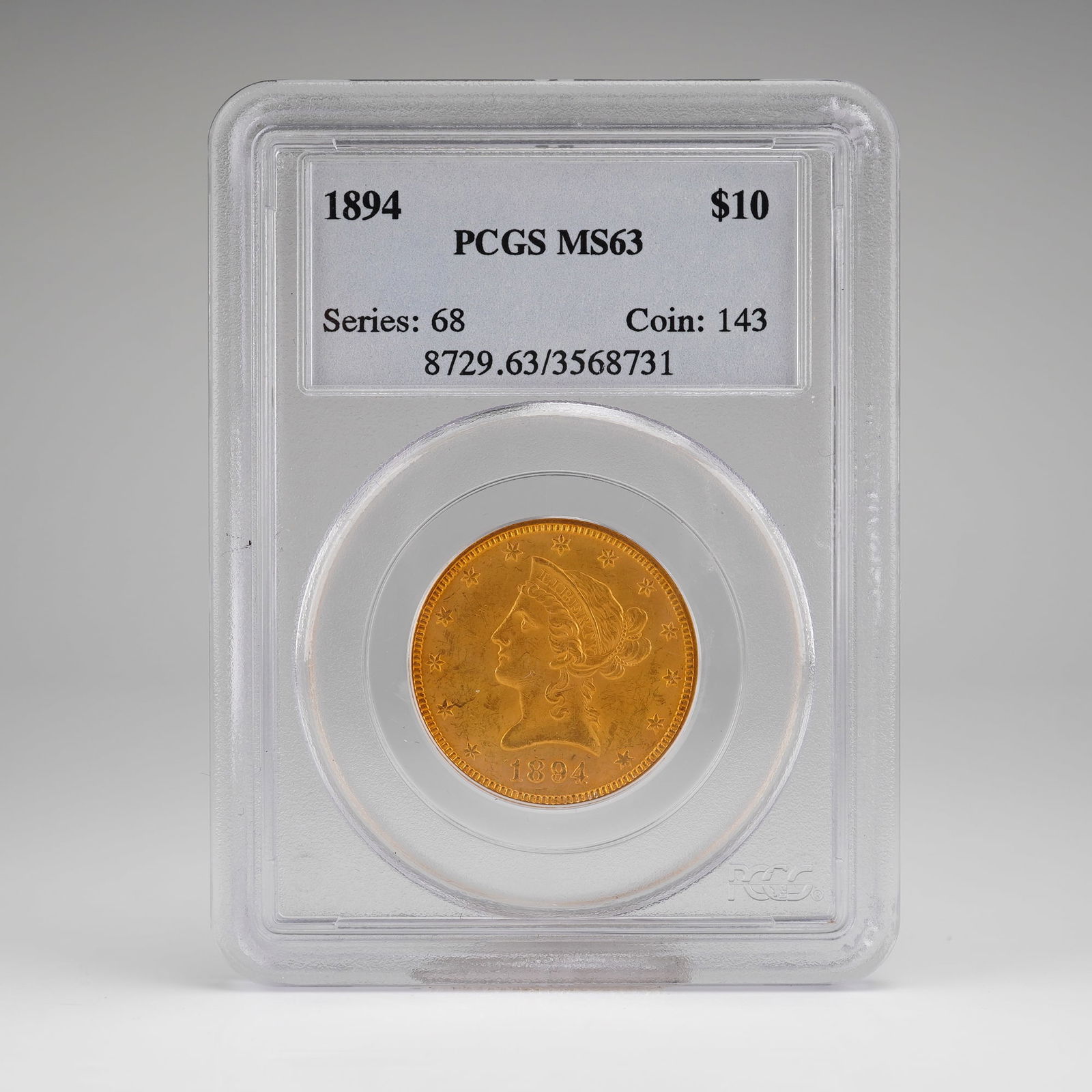 1894 $10 Liberty Head Gold Coin, PCGS MS63 (1 of 4)