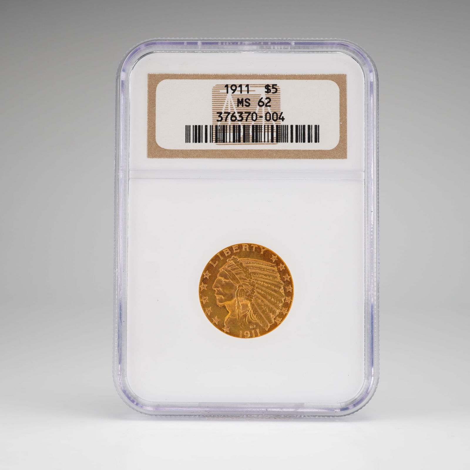 1911 $5 Indian Head Gold Coin, NGC MS62 (1 of 4)