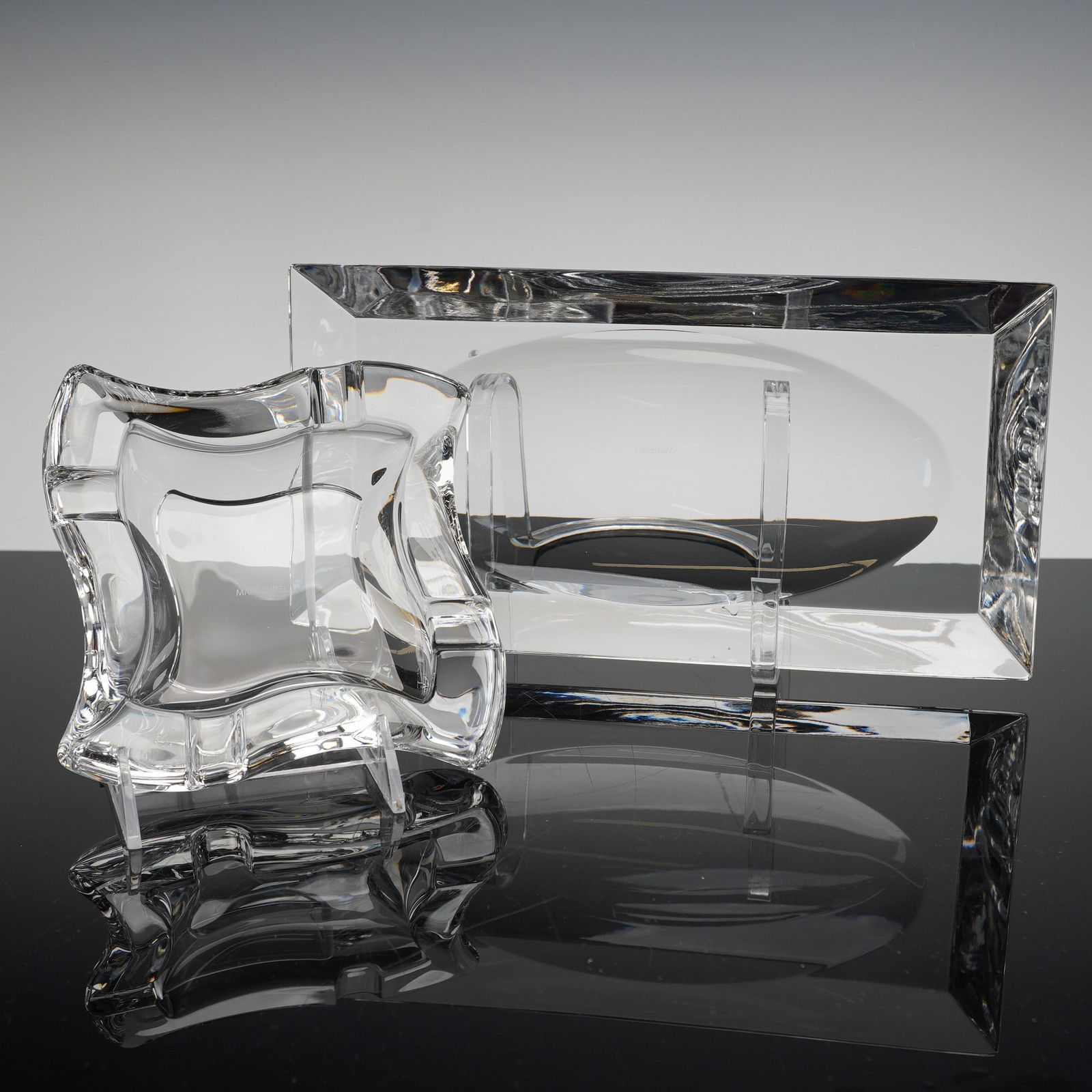 A Pair of Christofle and Marc Aurel Crystal Trays (1 of 5)