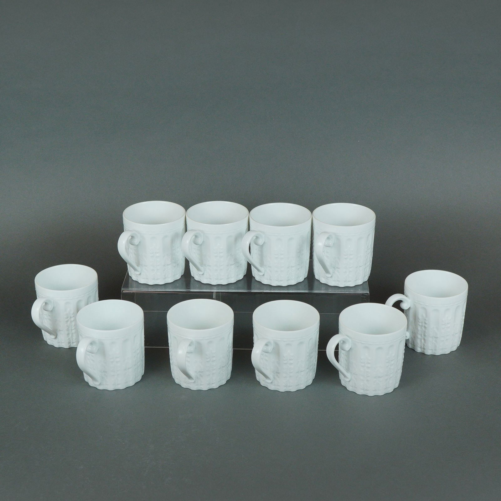 10pc Bernardaud Porcelain Mugs, Louvre (1 of 6)