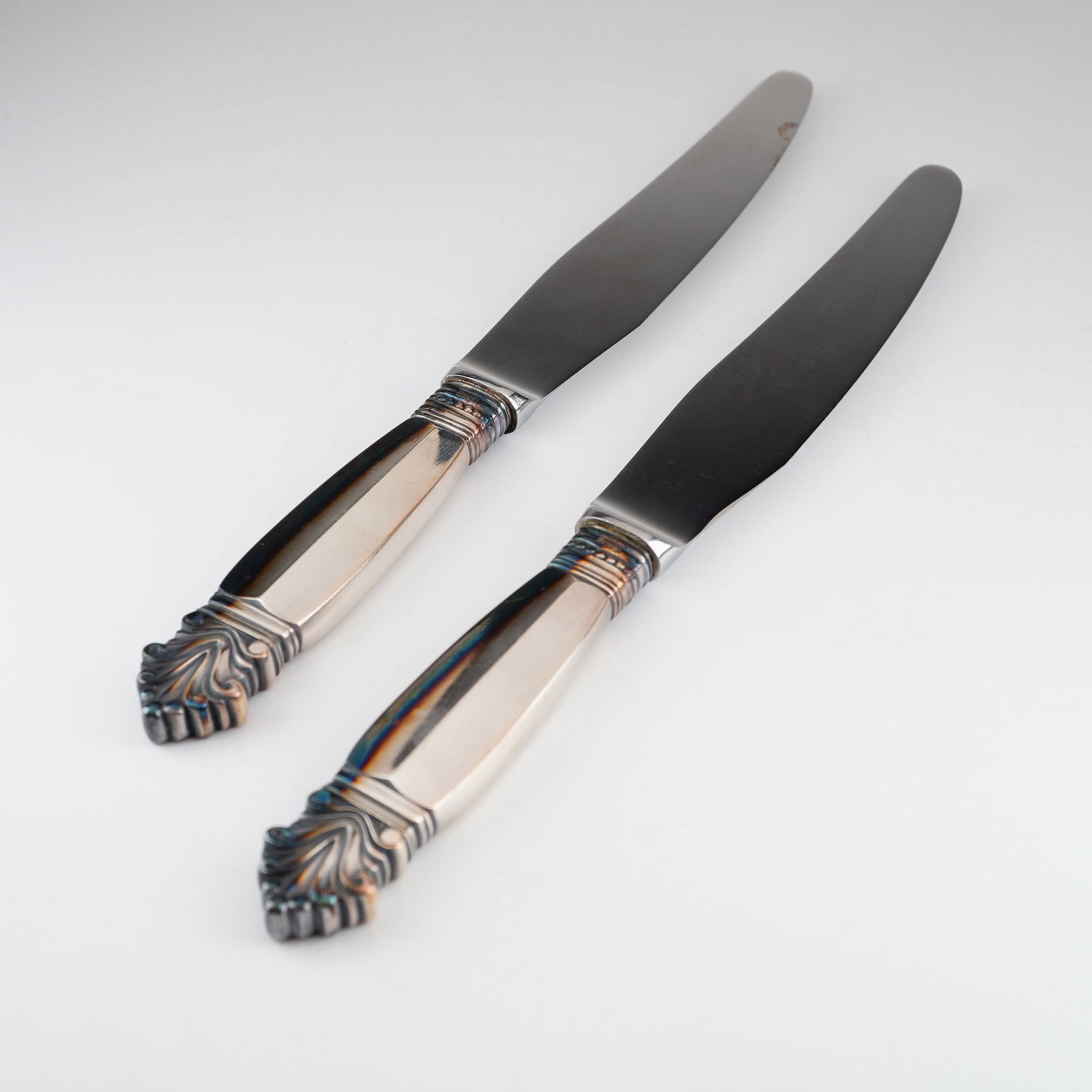 2pc Georg Jensen Sterling Silver & Stainless-Steel Dinner Knives, Acanthus (1 of 4)