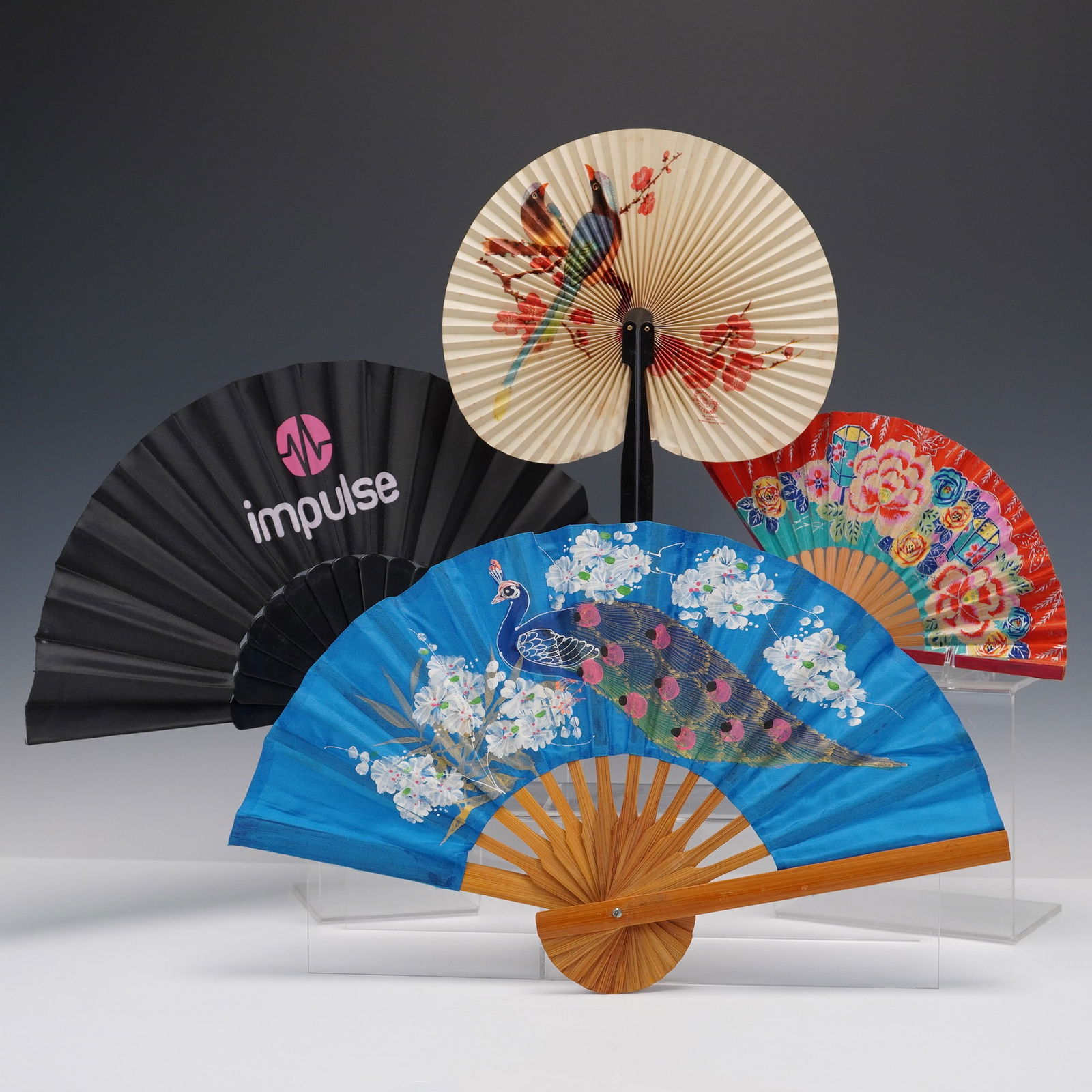 4pc Group of Four Decorative Folding Hand Fans (1 of 7)