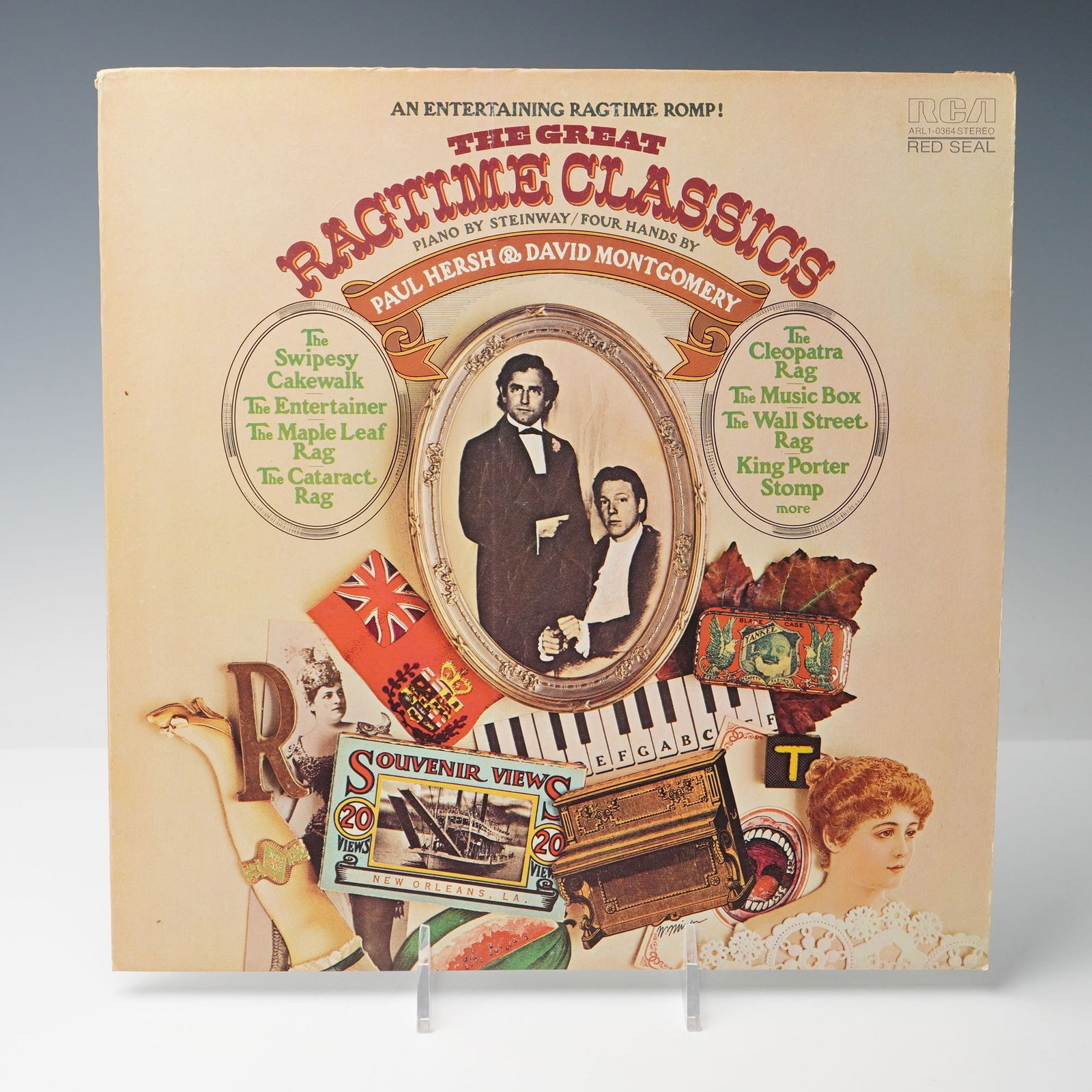 Paul Hersh & David Montgomery Vinyl Record The Great Ragtime Classics: This RCA Red Seal album The Great Ragtime Classics features Paul Hersh and David Montgomery performing iconic ragtime pieces like The Entertainer, Maple Leaf Rag, Swipesy Cakewalk, and The Music Box.