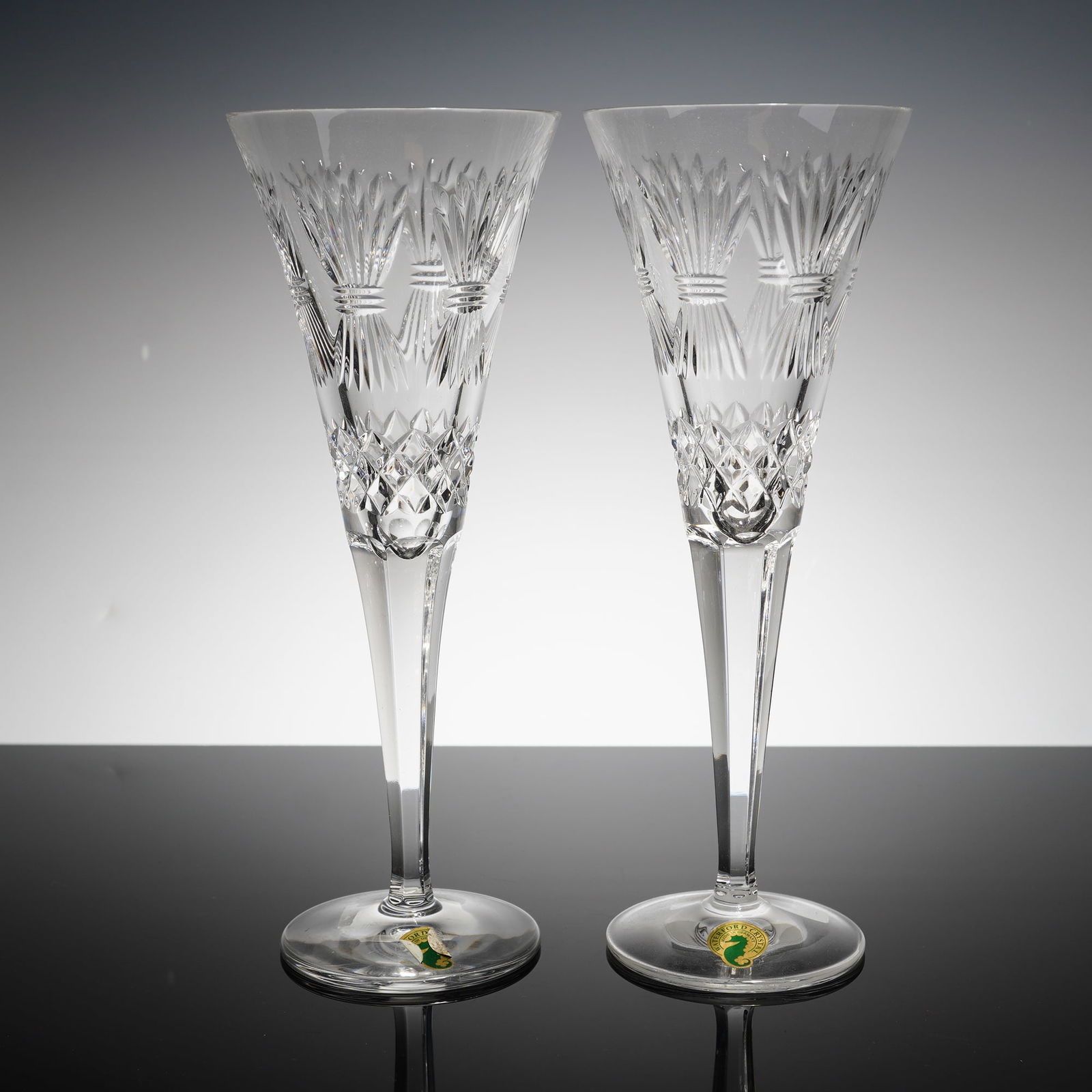 Pair of Waterford Crystal Toasting Flutes, Millennium Prosperity (1 of 5)