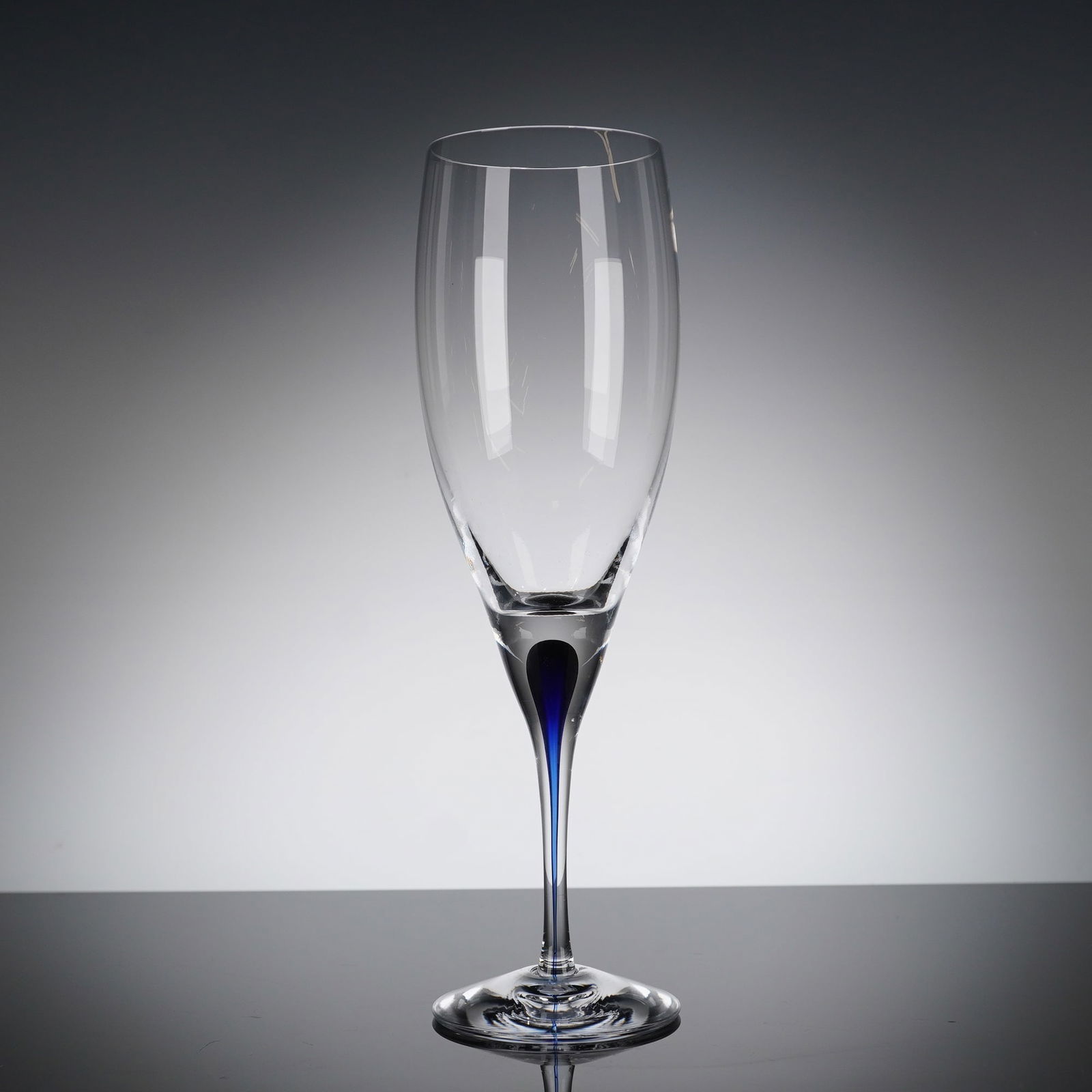 A Pair of Orrefors Intermezzo Blue Champagne Flutes (1 of 3)