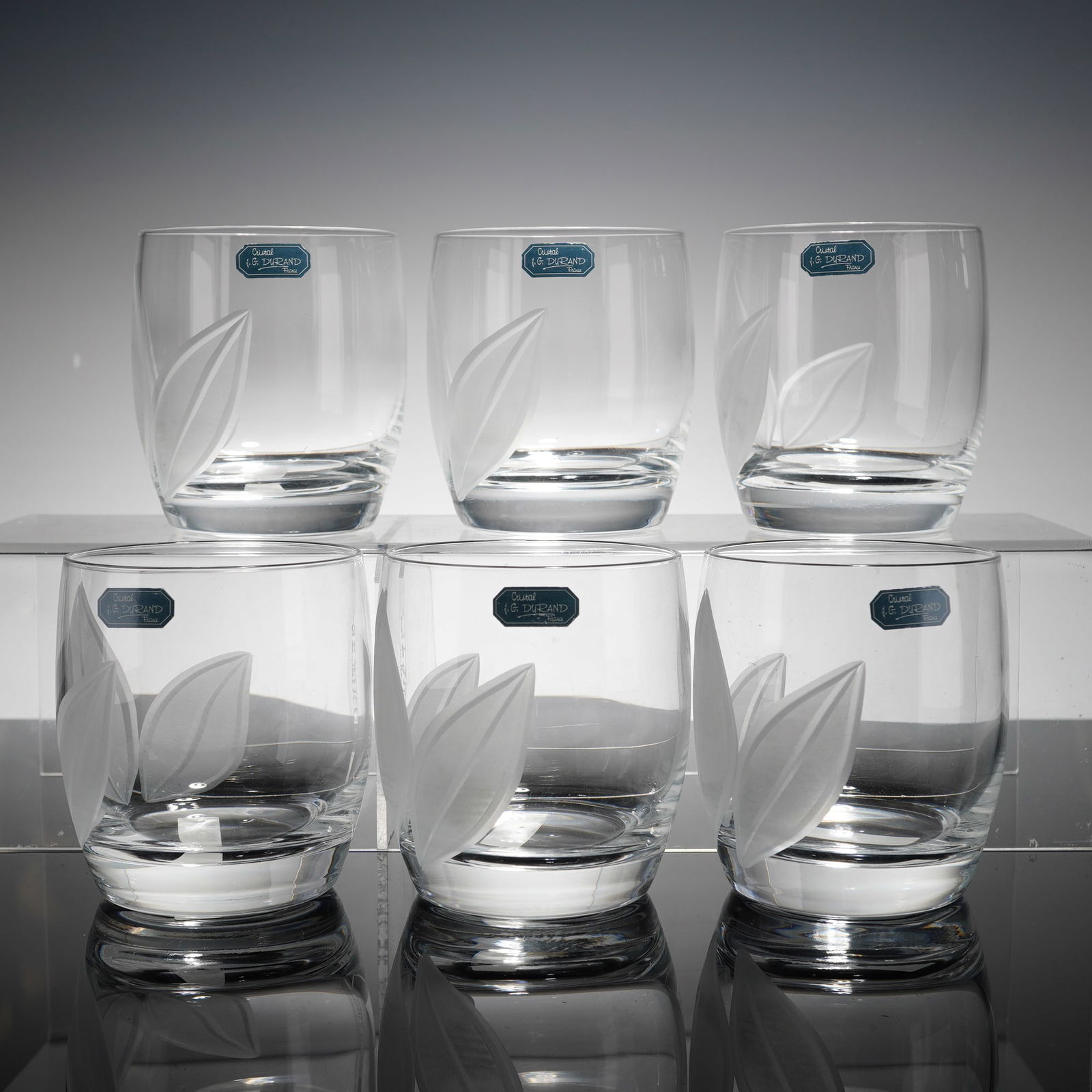 6pc J.G. Durand France Crystal Double Old-Fashioned Glasses, Val D'Isere (1 of 5)