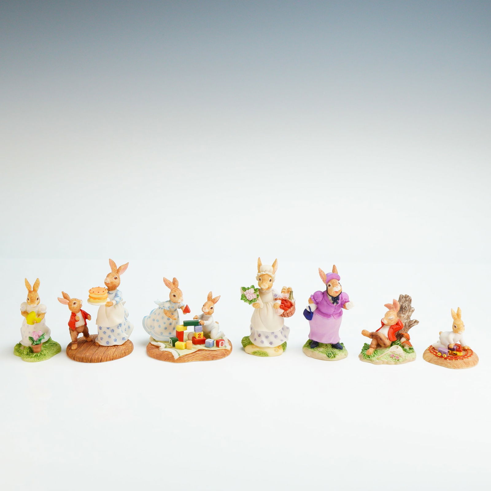 7pc Royal Doulton Bunnykins & Ratley Figurines- DBR 13,17,11, 6, 5, 4, & 1 (1 of 3)