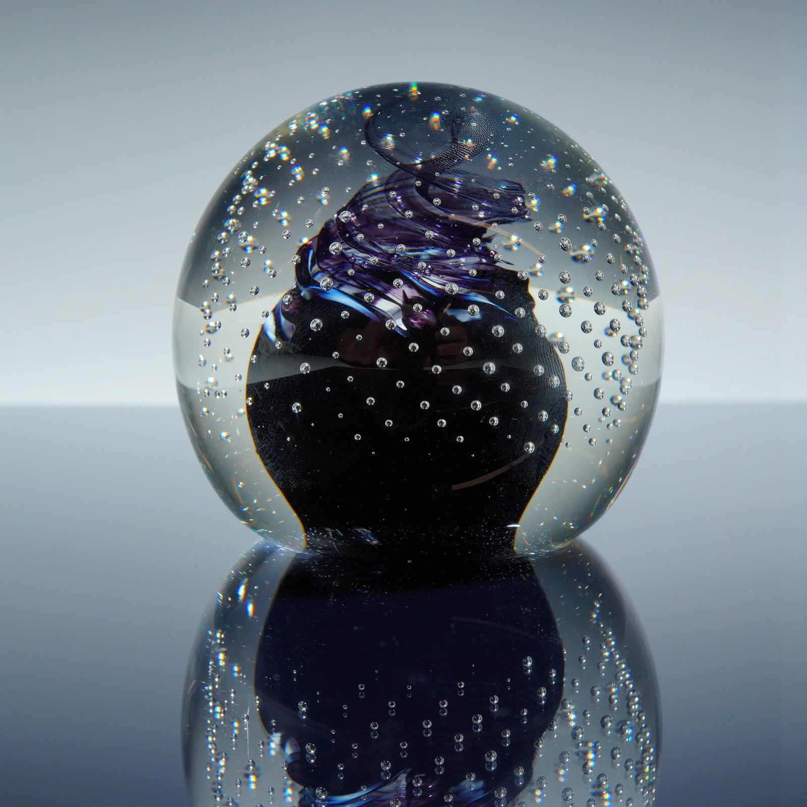 Caithness Art Glass Bubble Paperweight, Cauldron (1 of 4)