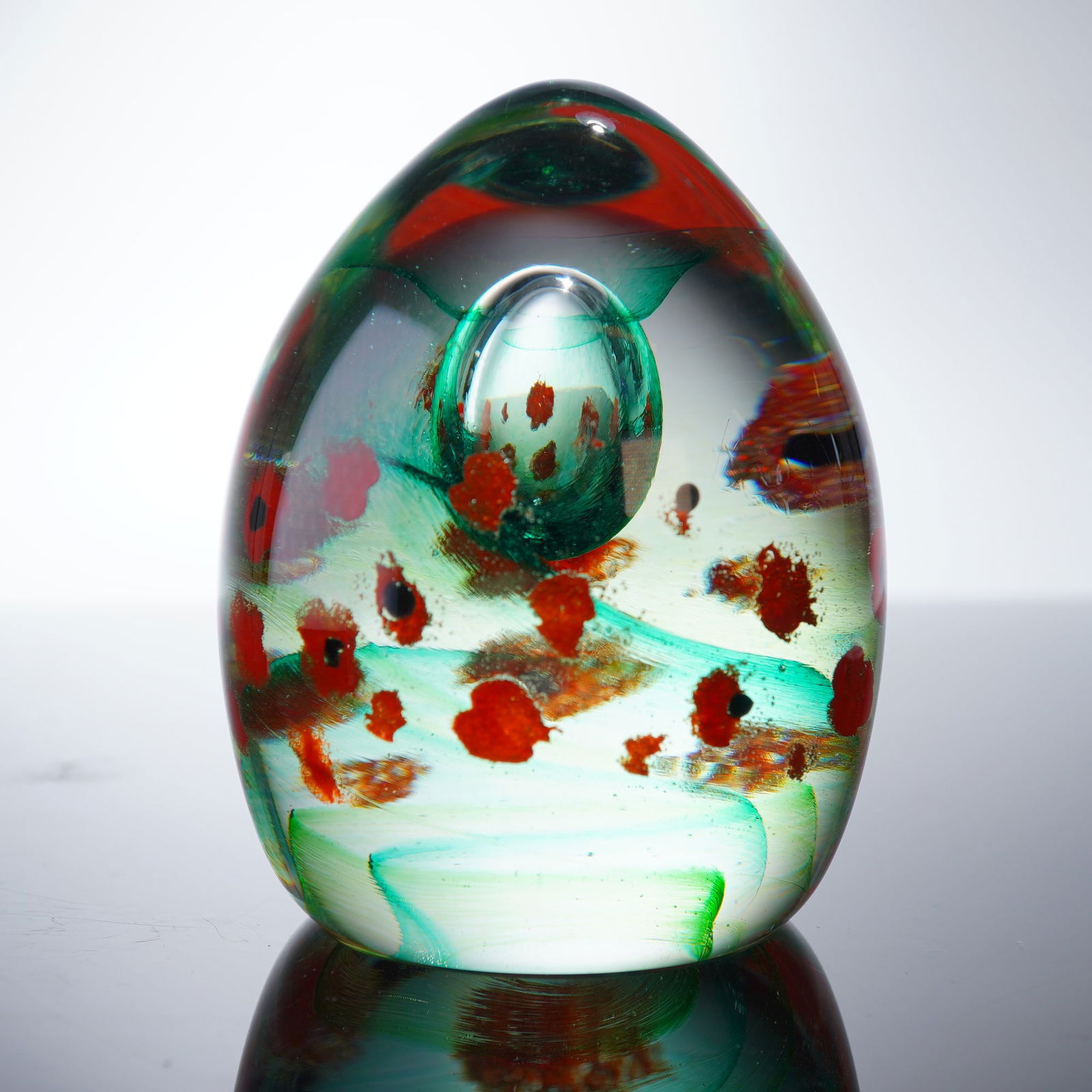 Caithness Scotland Art Glass Paperweight, Poppy Meadow (1 of 5)
