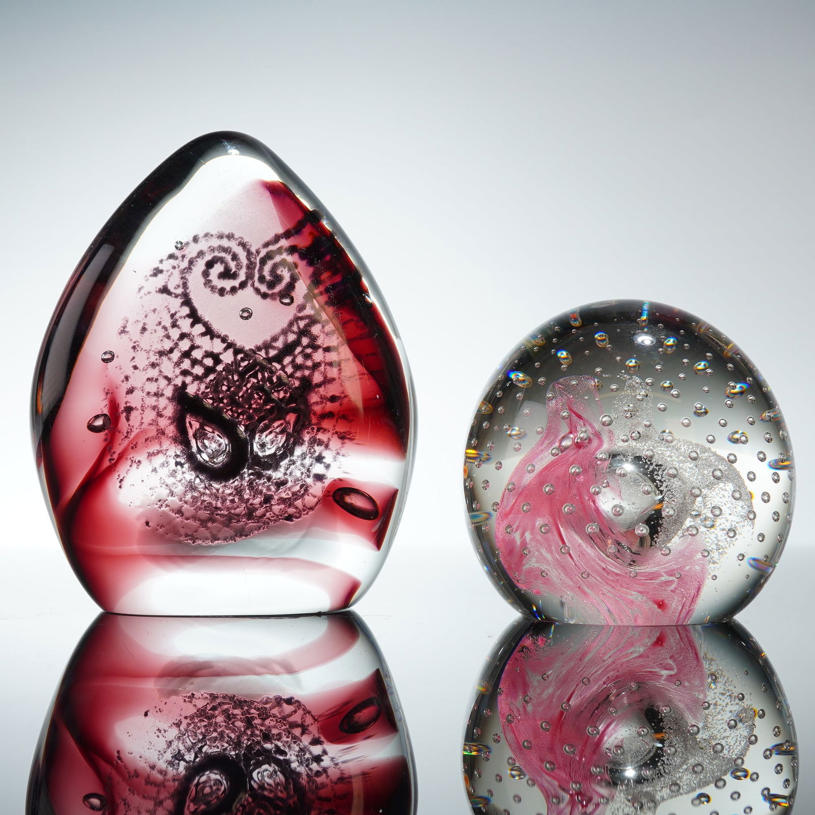 Two Caithness Scotland Glass Paperweights, Paisley Twists & Pink Champagne (1 of 5)