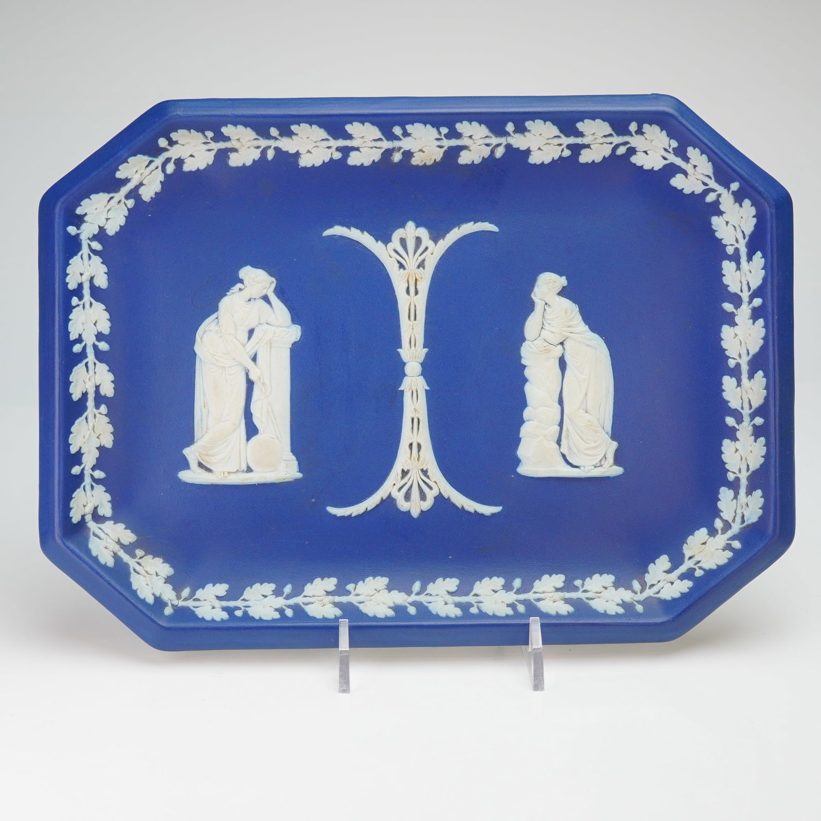 Wedgwood Dark Blue Jasperware Octagonal Tray (1 of 4)