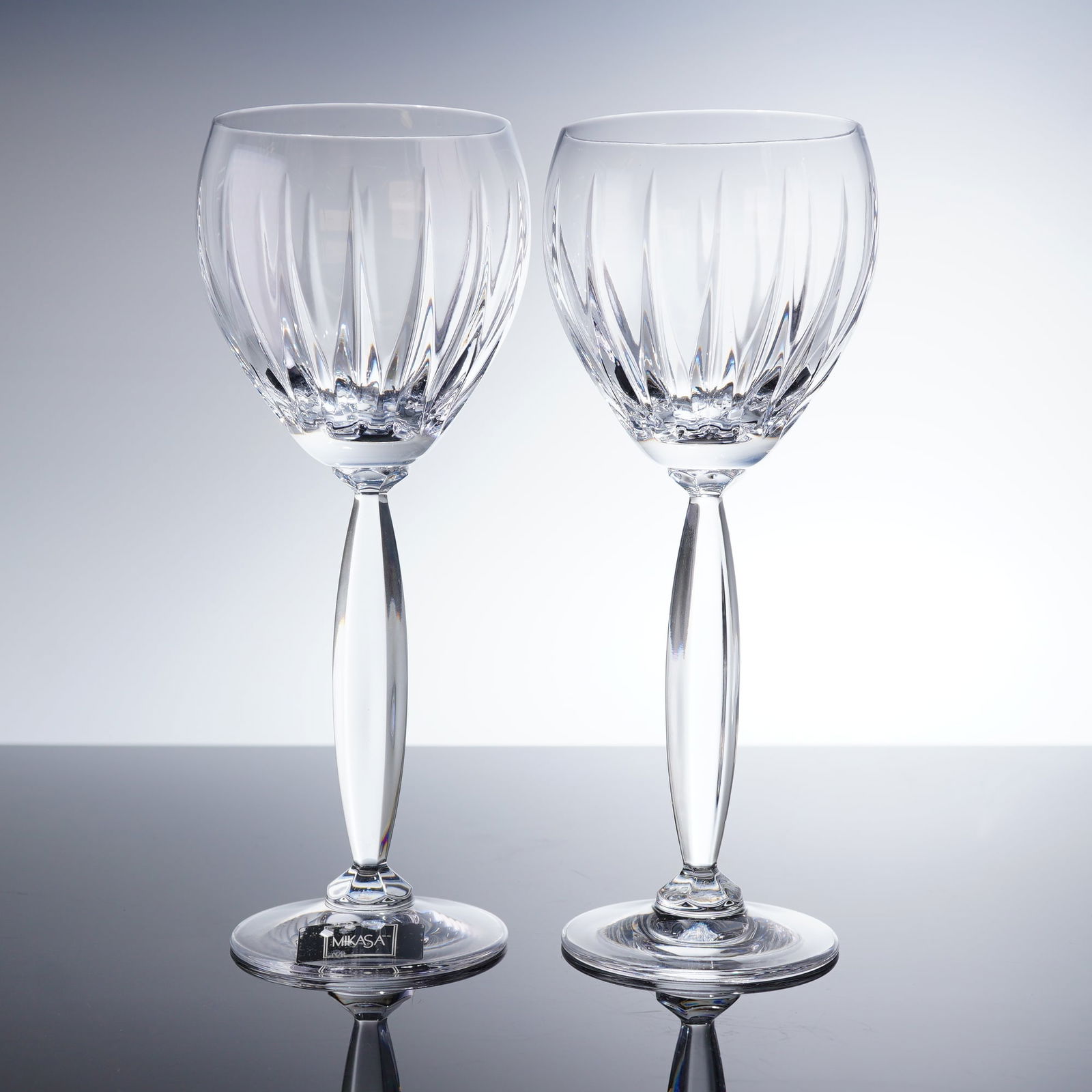 2pc Mikasa Cut Crystal Wine Glasses, Royalty (1 of 6)