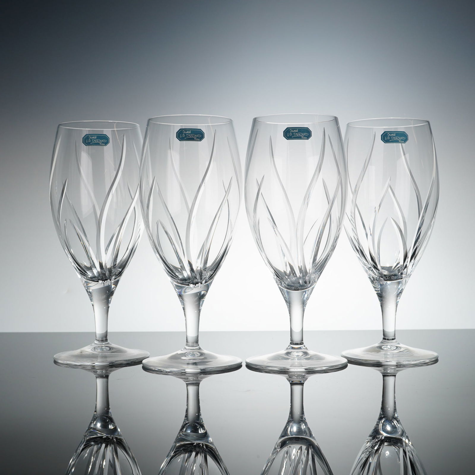 4pc J.G. Durand France Crystal Iced Tea Glasses, Agena (1 of 3)