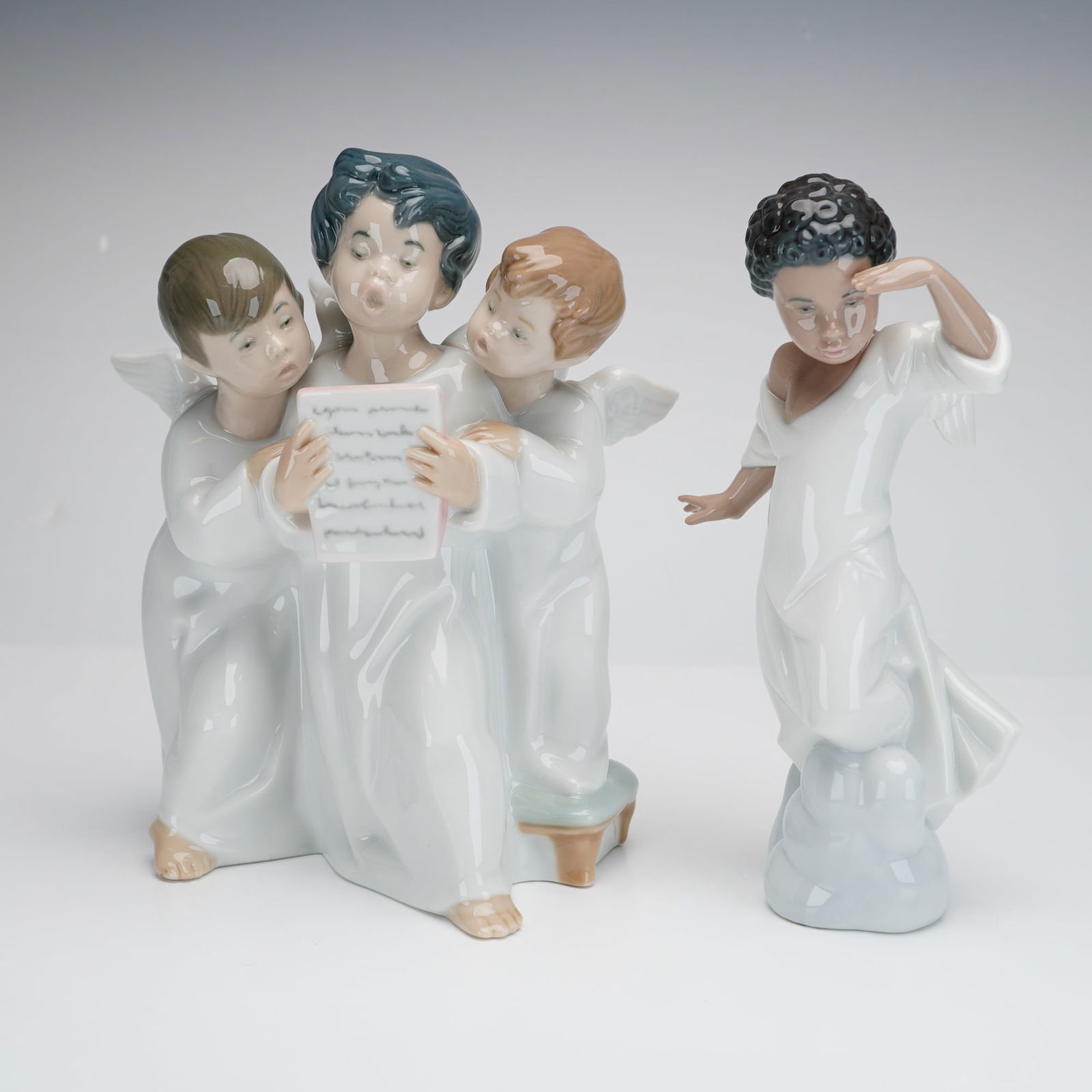 2pc Lladro Porcelain Angel Figurines (1 of 3)