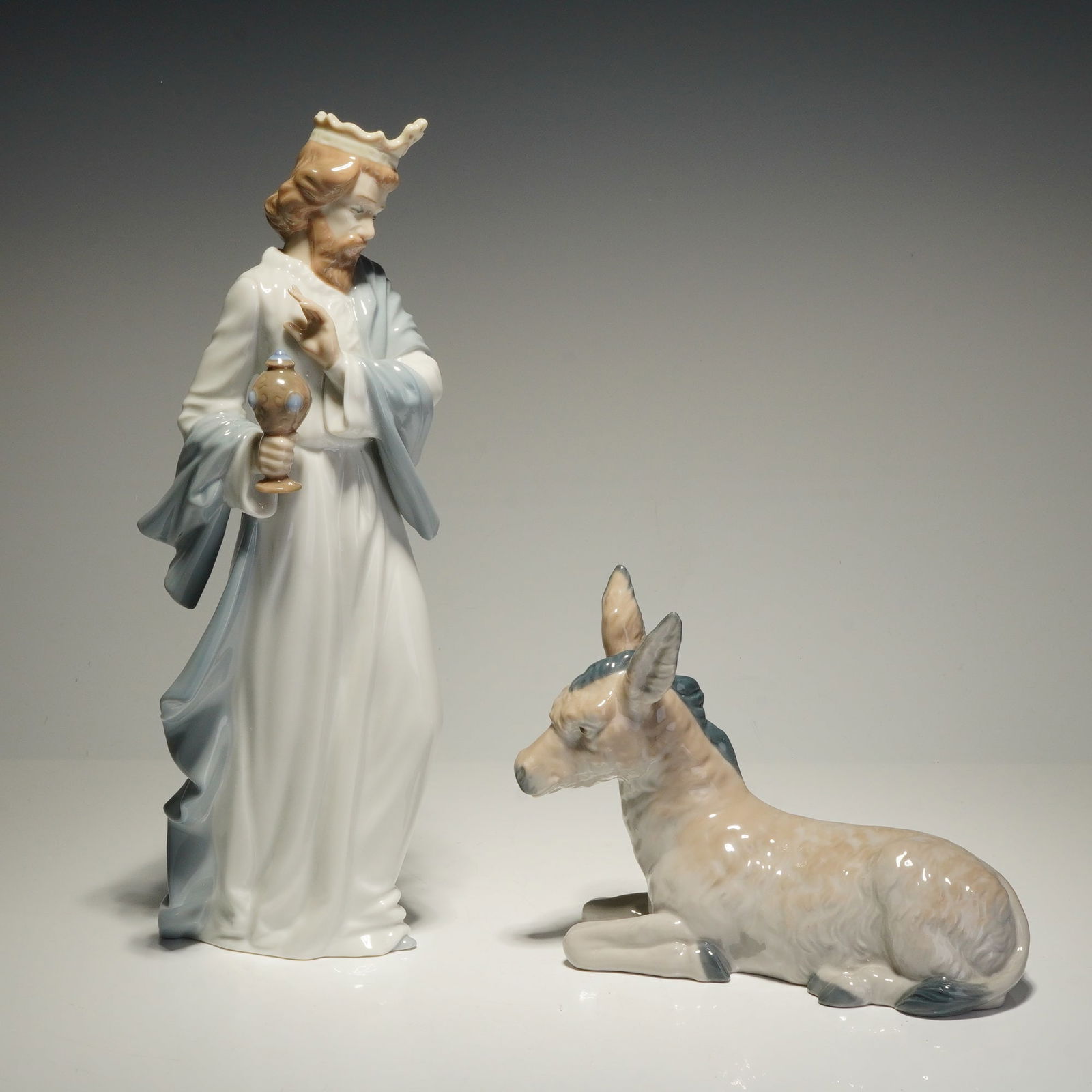 2pc Nao by Lladro Porcelain Figurines, Gaspar & Donkey (1 of 4)