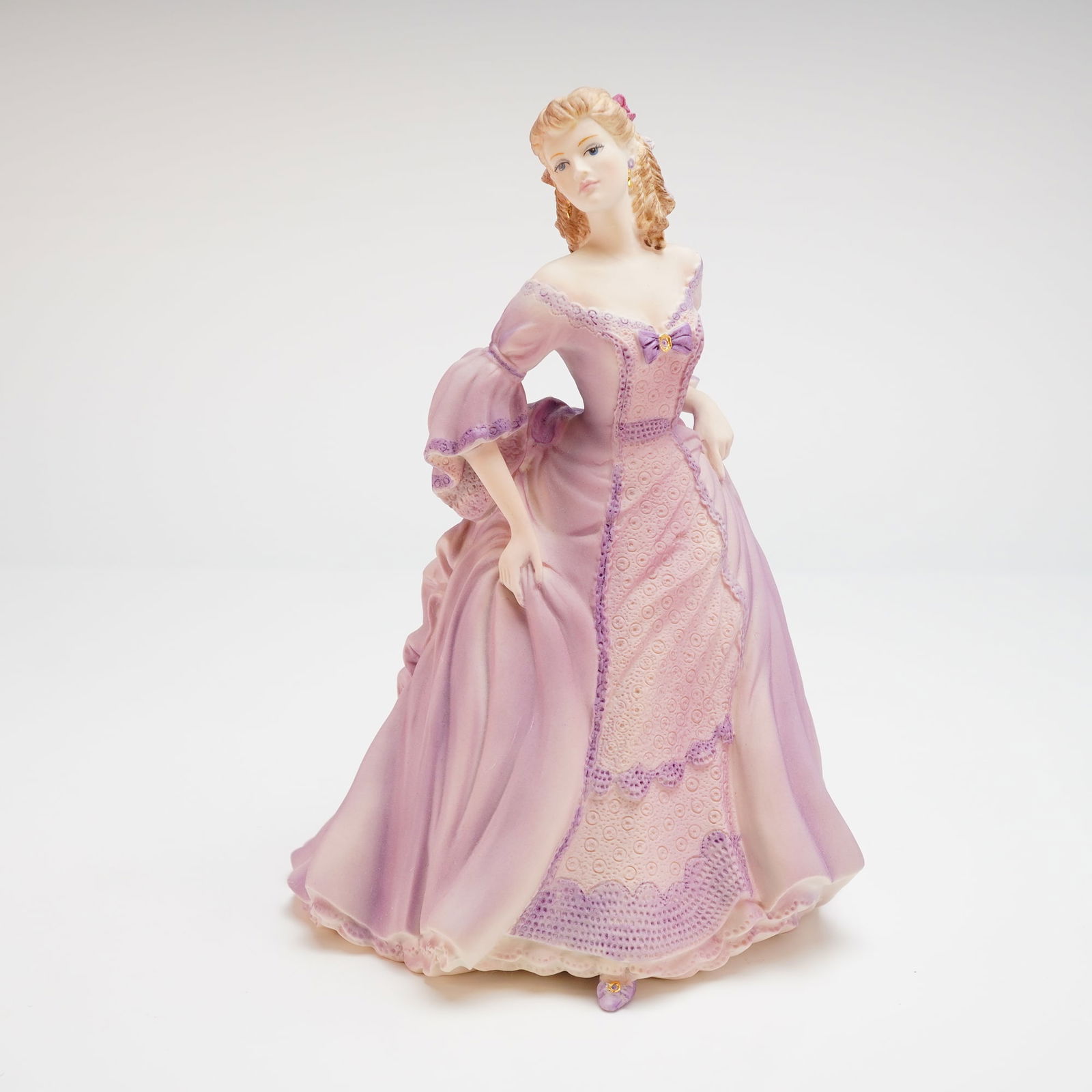 Signed Coalport Porcelain Figurine Age of Elegance Moonlit Rendezvous (1 of 3)