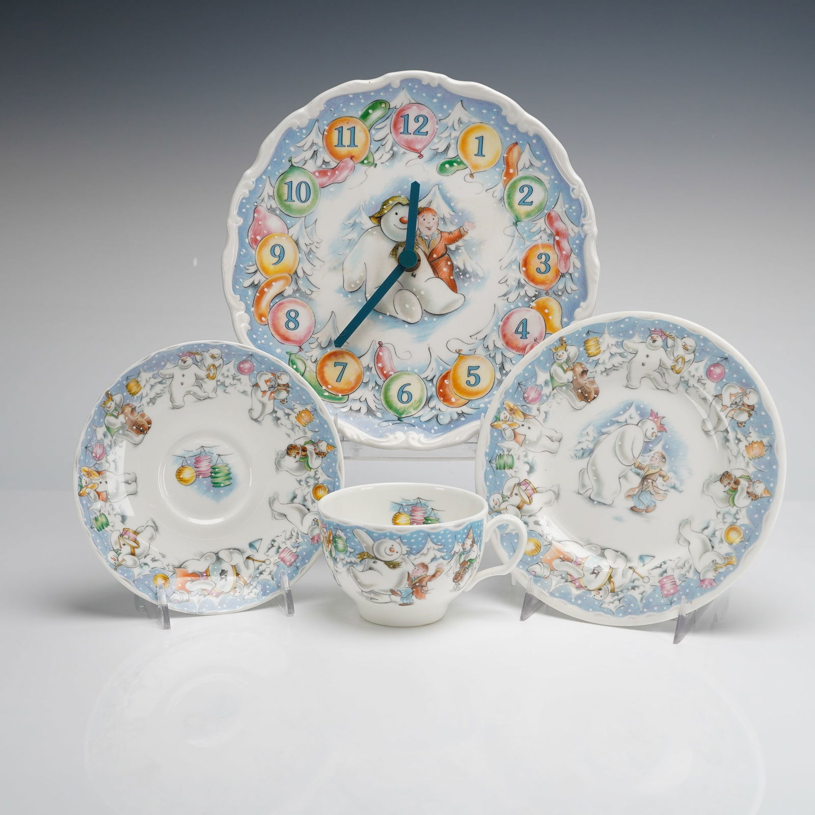 4pc Royal Doulton The Snowman Collection Tea cup, Saucer, Clock, & Plate (1 of 4)