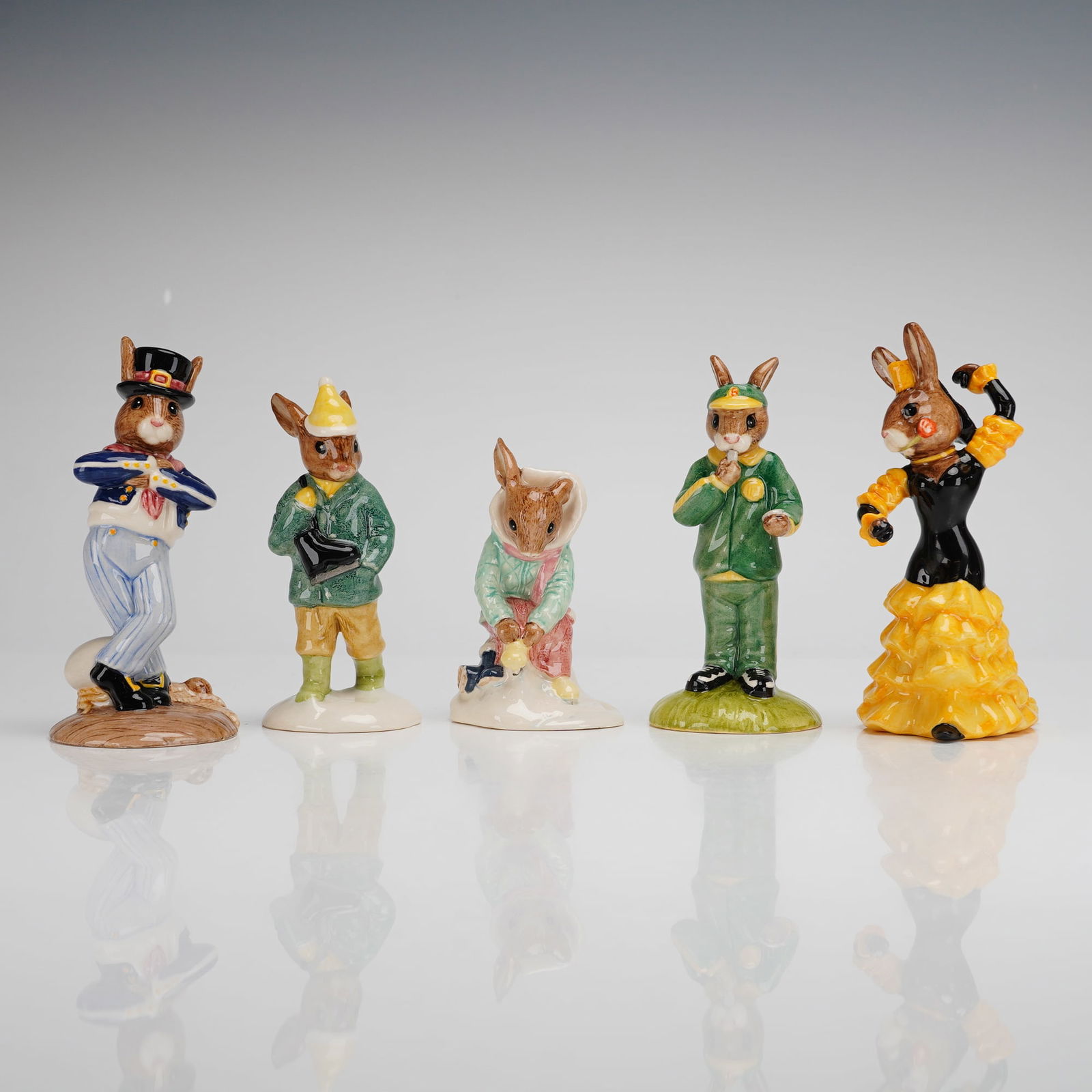 A Group of Five Royal Doulton Bunnykins Figurines (1 of 3)