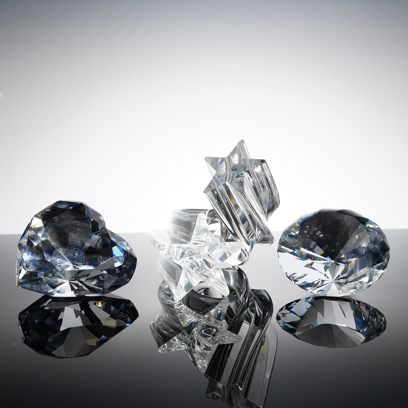 Three Crystal Pieces including Tiffany & Co. Heart and Swarovski Chaton (1 of 3)