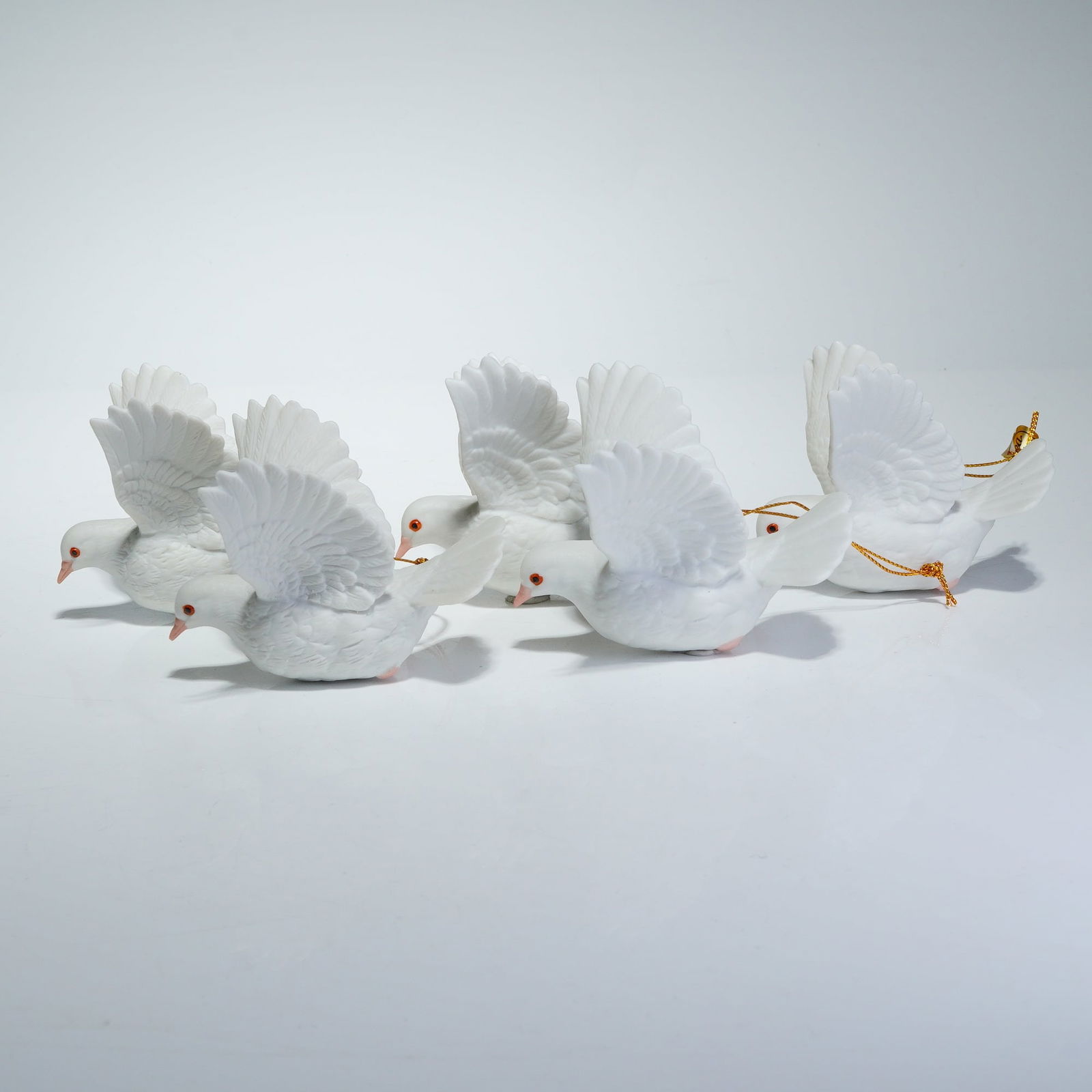 5pc Andrea by Sadek Porcelain Bisque Ornaments, White Dove (1 of 4)