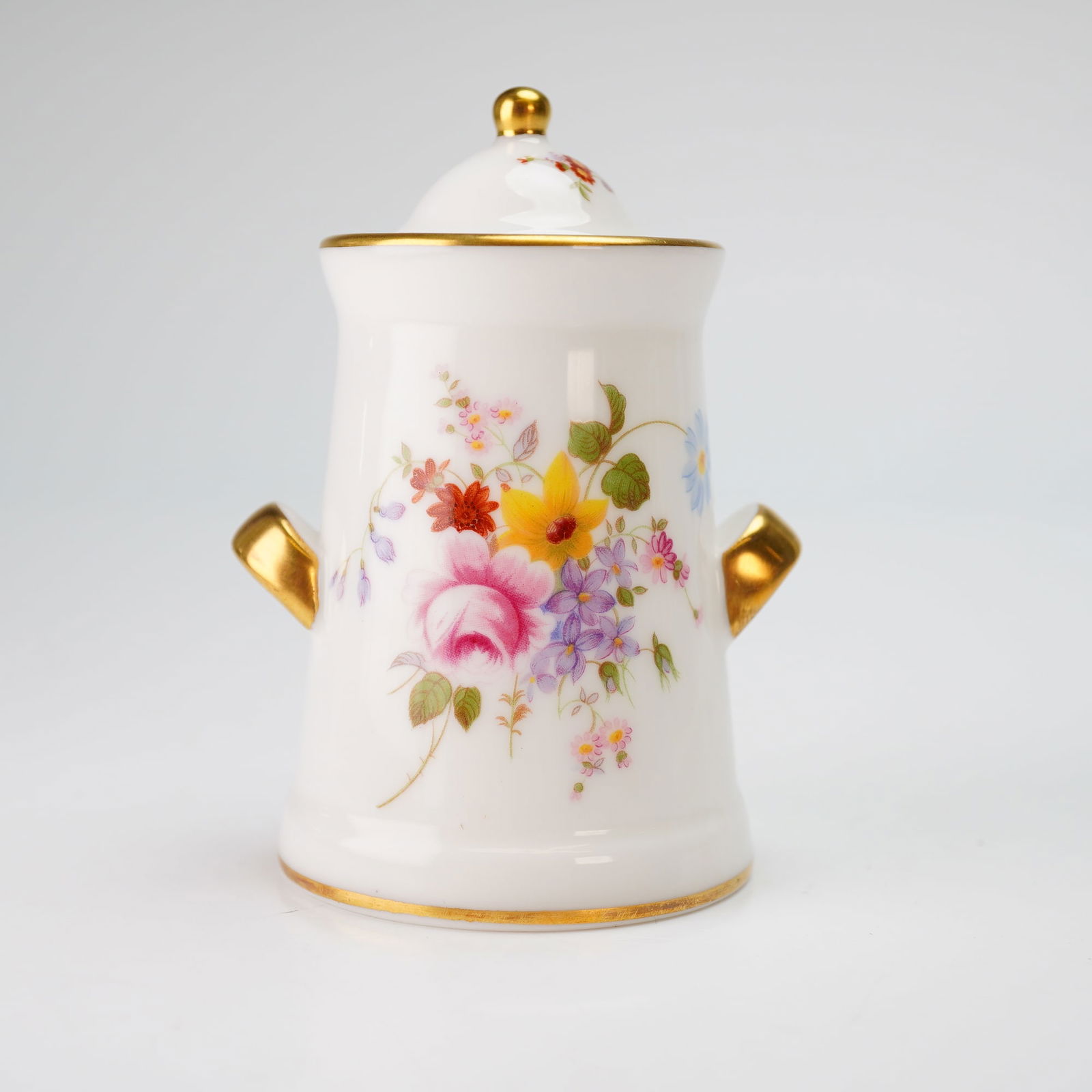 Royal Crown Derby Miniature Milk Can with Lid, Derby Posies (1 of 4)