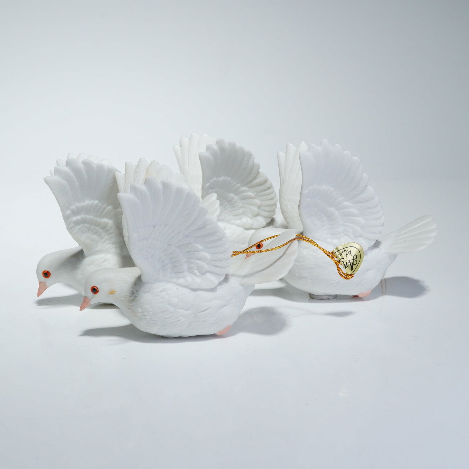 4pc Andrea by Sadek Porcelain Bisque Ornaments, White Dove (1 of 4)